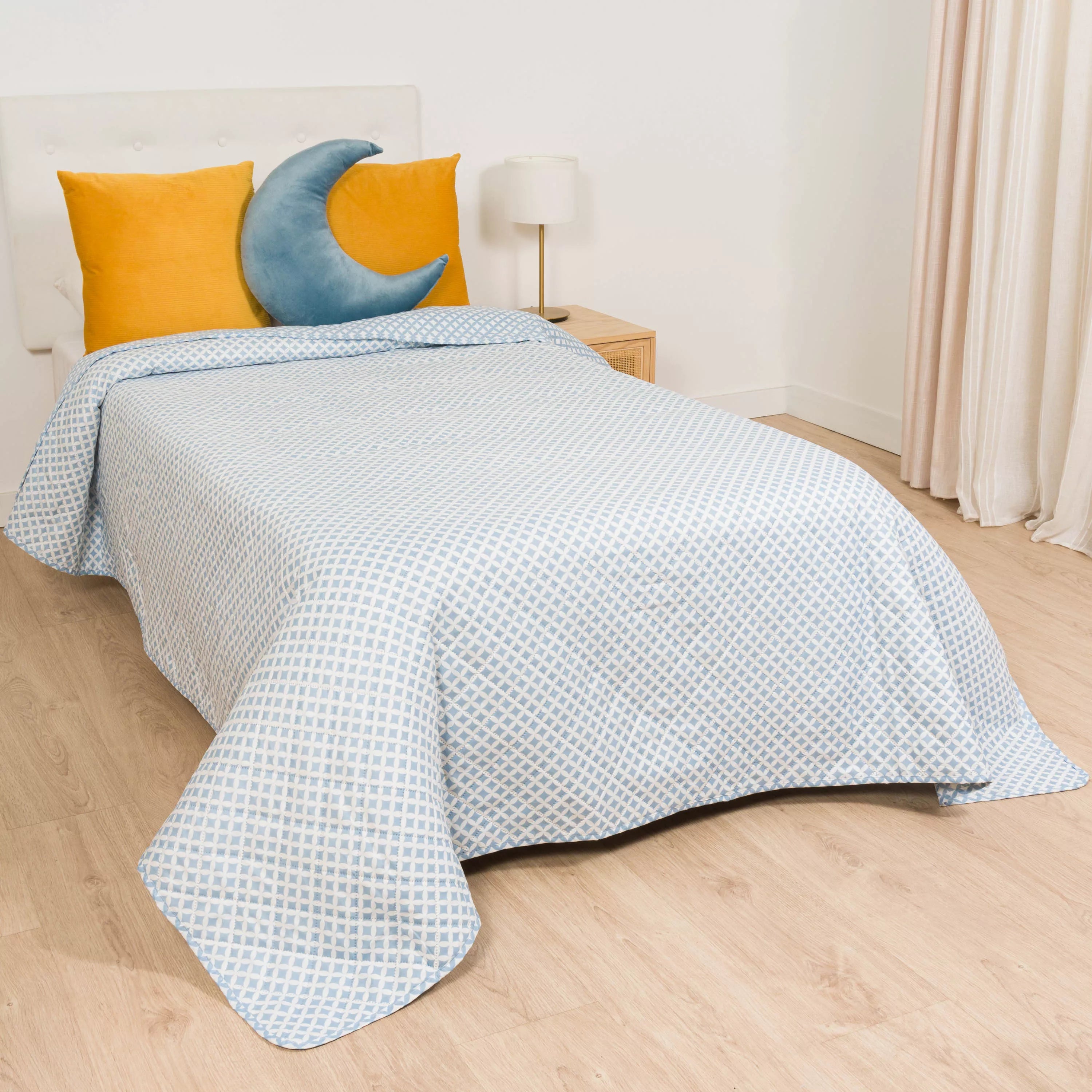 Colcha de retalhos Ohio índigo