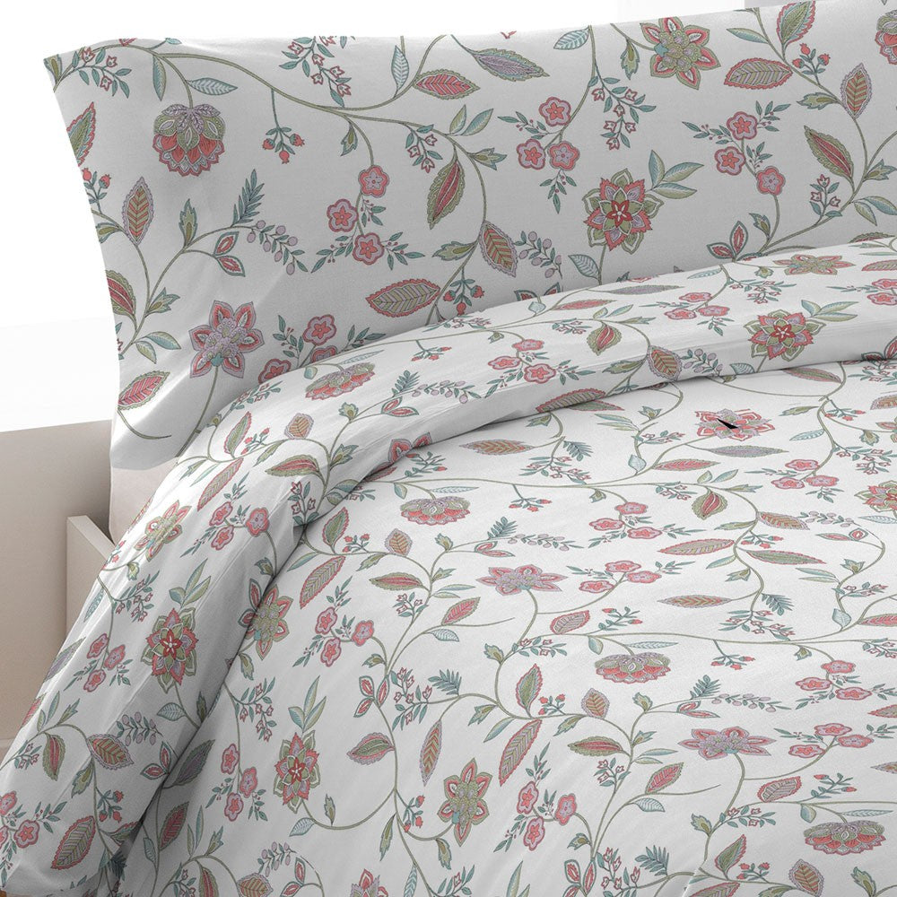 Capa de edredão de algodão percal Rosaura