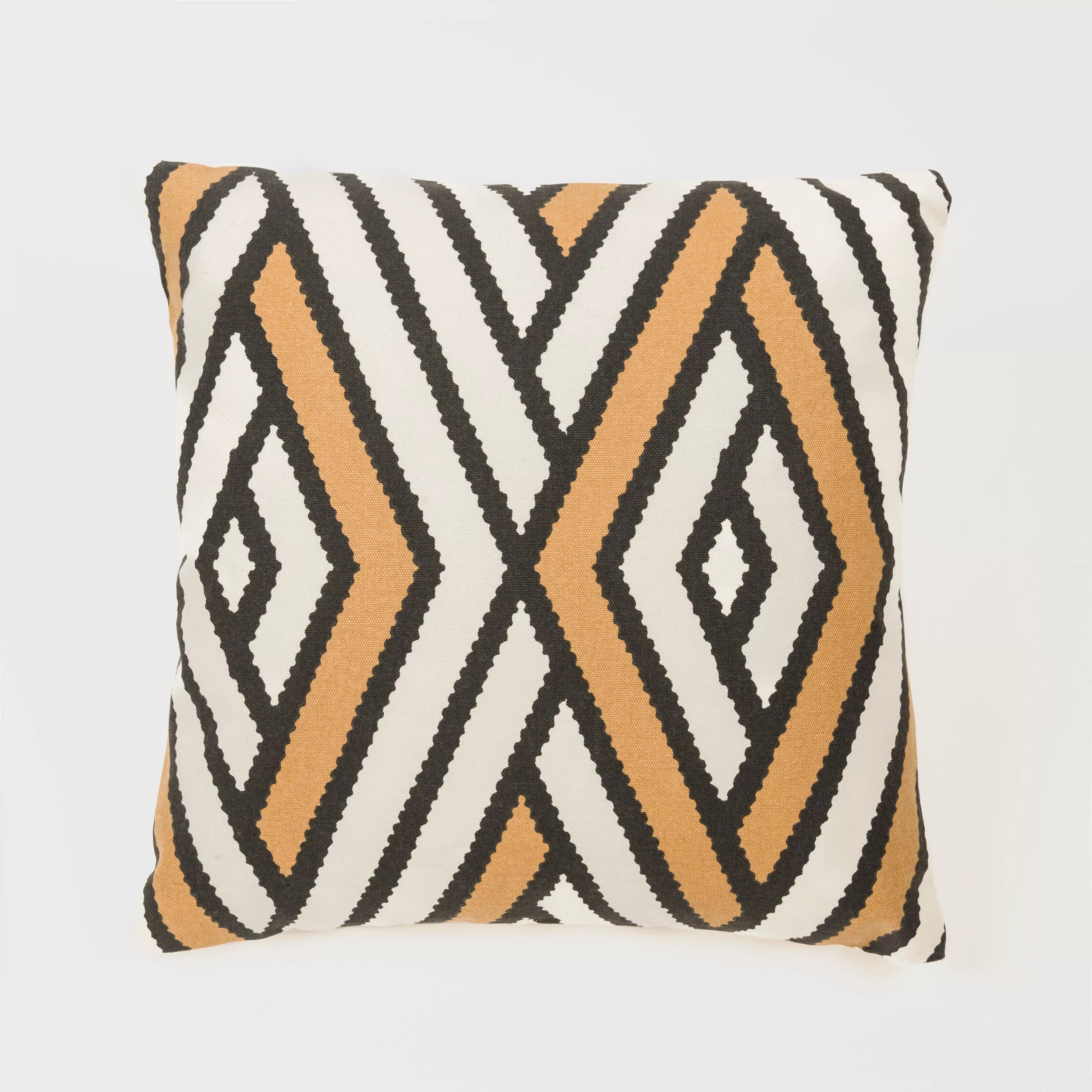 Almofada quadrada de algodão liso bicolor com estampa de diamante, 45x45 cm - capa + enchimento