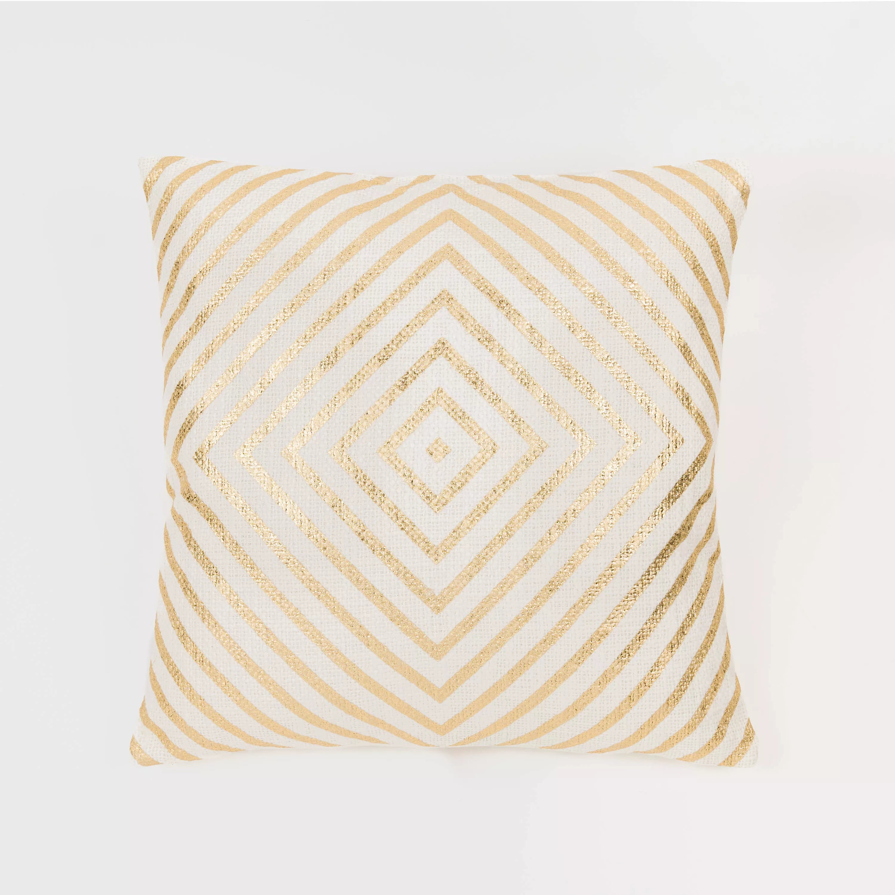 Almofada quadrada de algodão com estampa de diamante simples, 45x45 cm - capa + enchimento