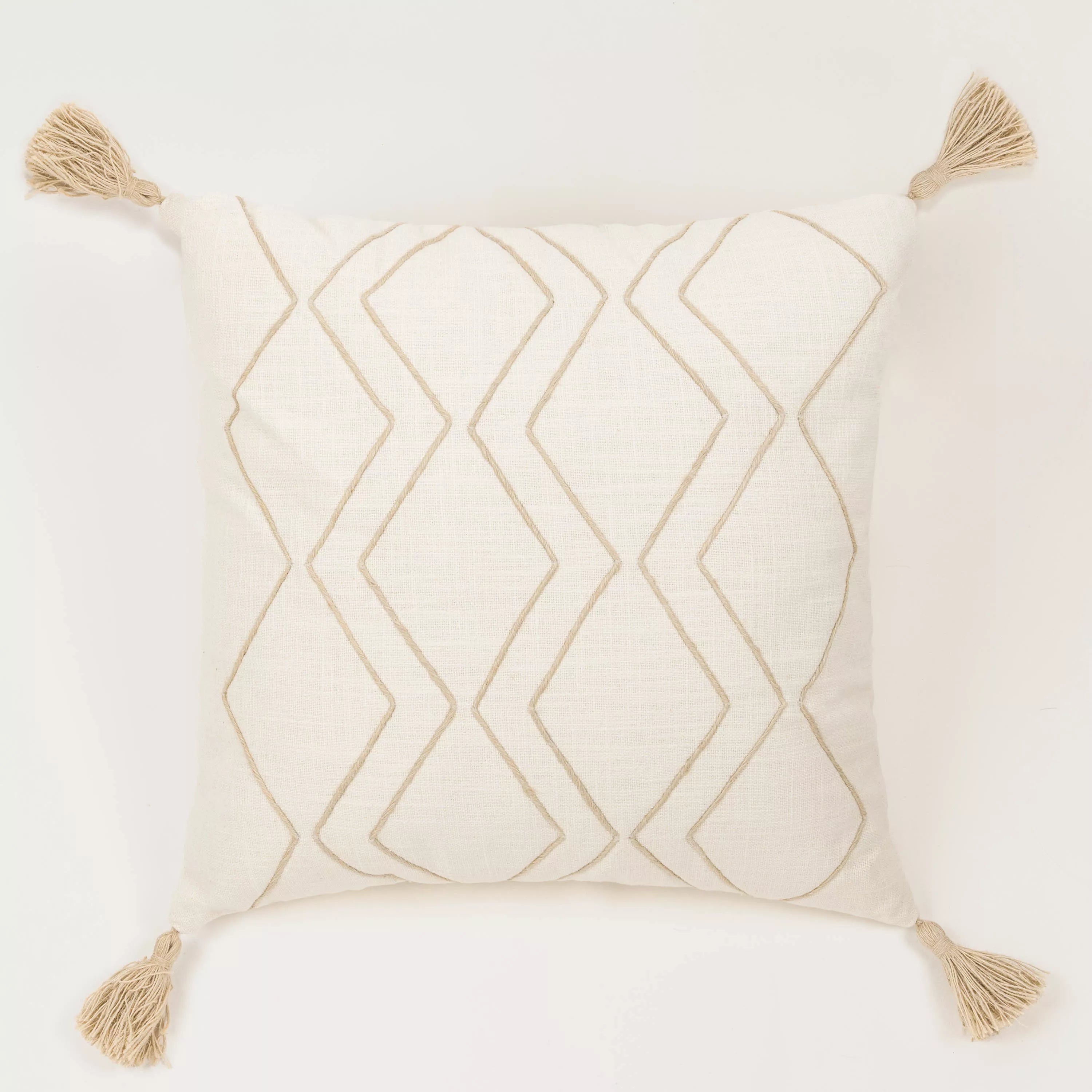 Almofada quadrada Zig em algodão liso, 45x45 cm - capa + enchimento