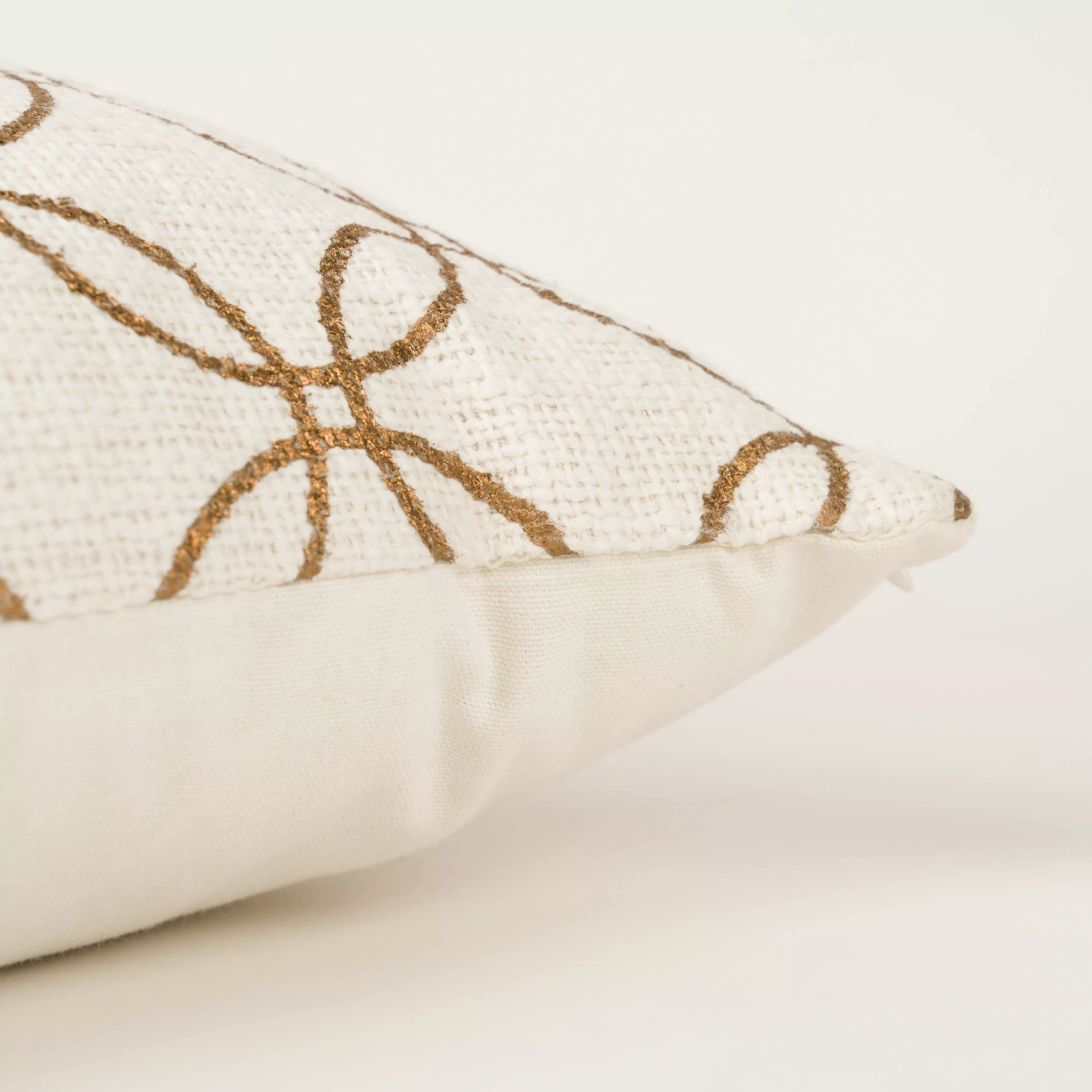 Almofada quadrada de algodão, formato circular liso, 45x45 cm - capa + enchimento