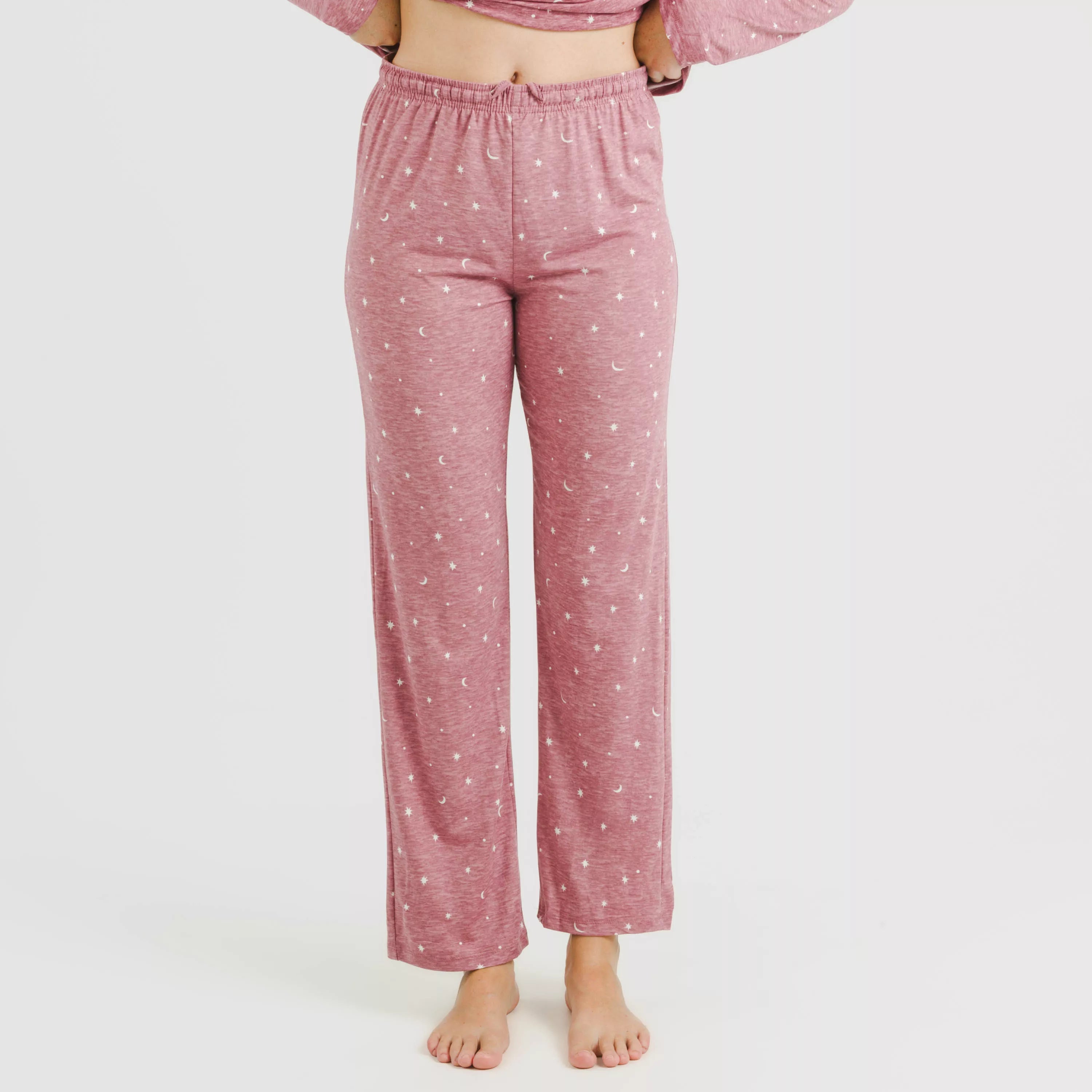 Pijama longo feminino macio Ambarina rosa malva