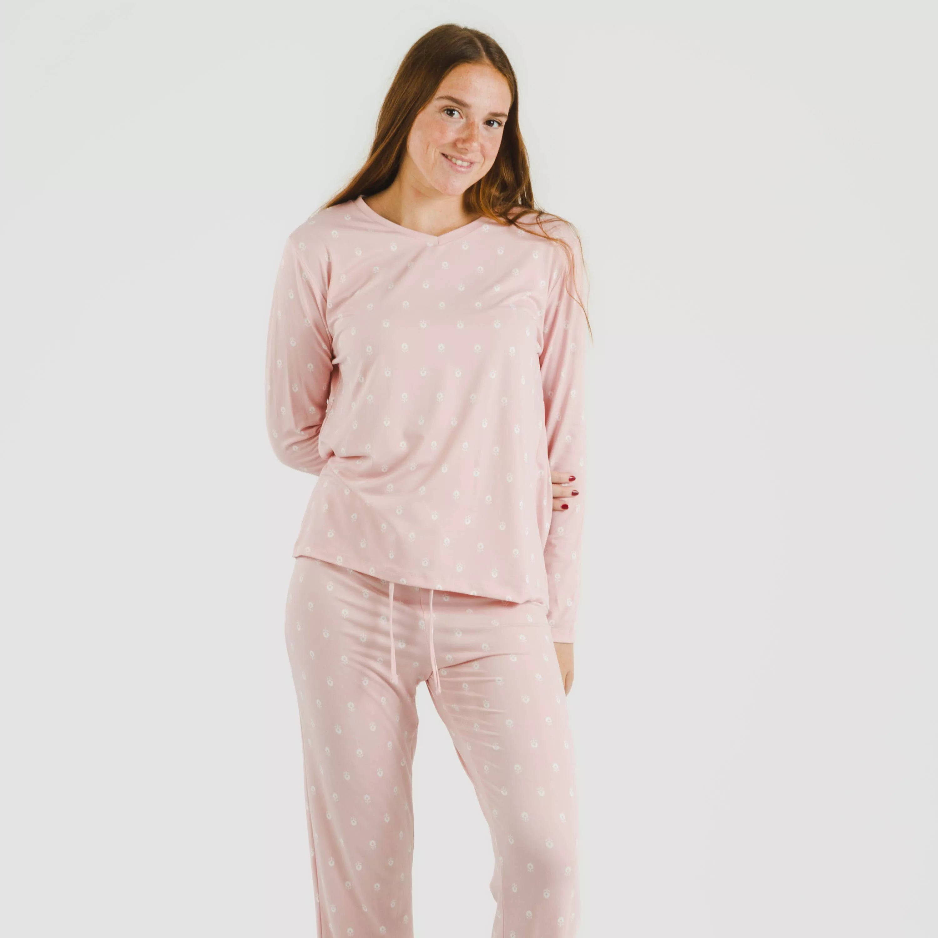 Pijama largo mujer soft Baby rosa palo
