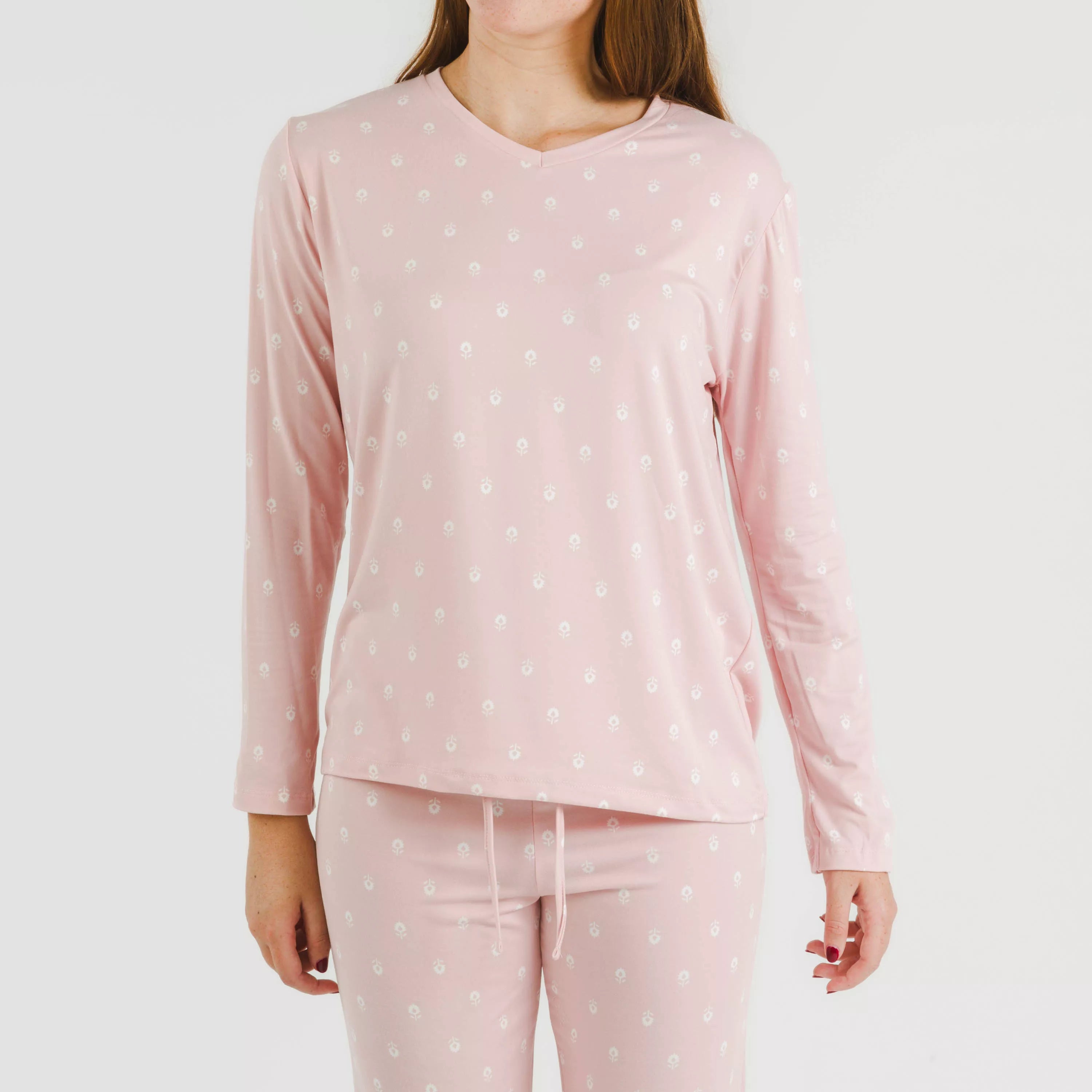 Pijama largo mujer soft Baby rosa palo