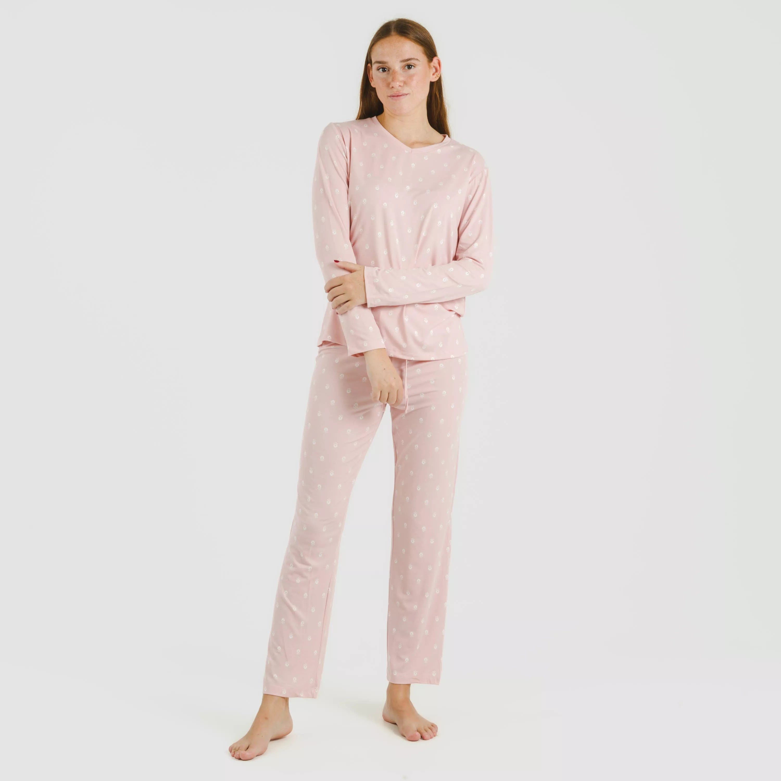 Pijama largo mujer soft Baby rosa palo