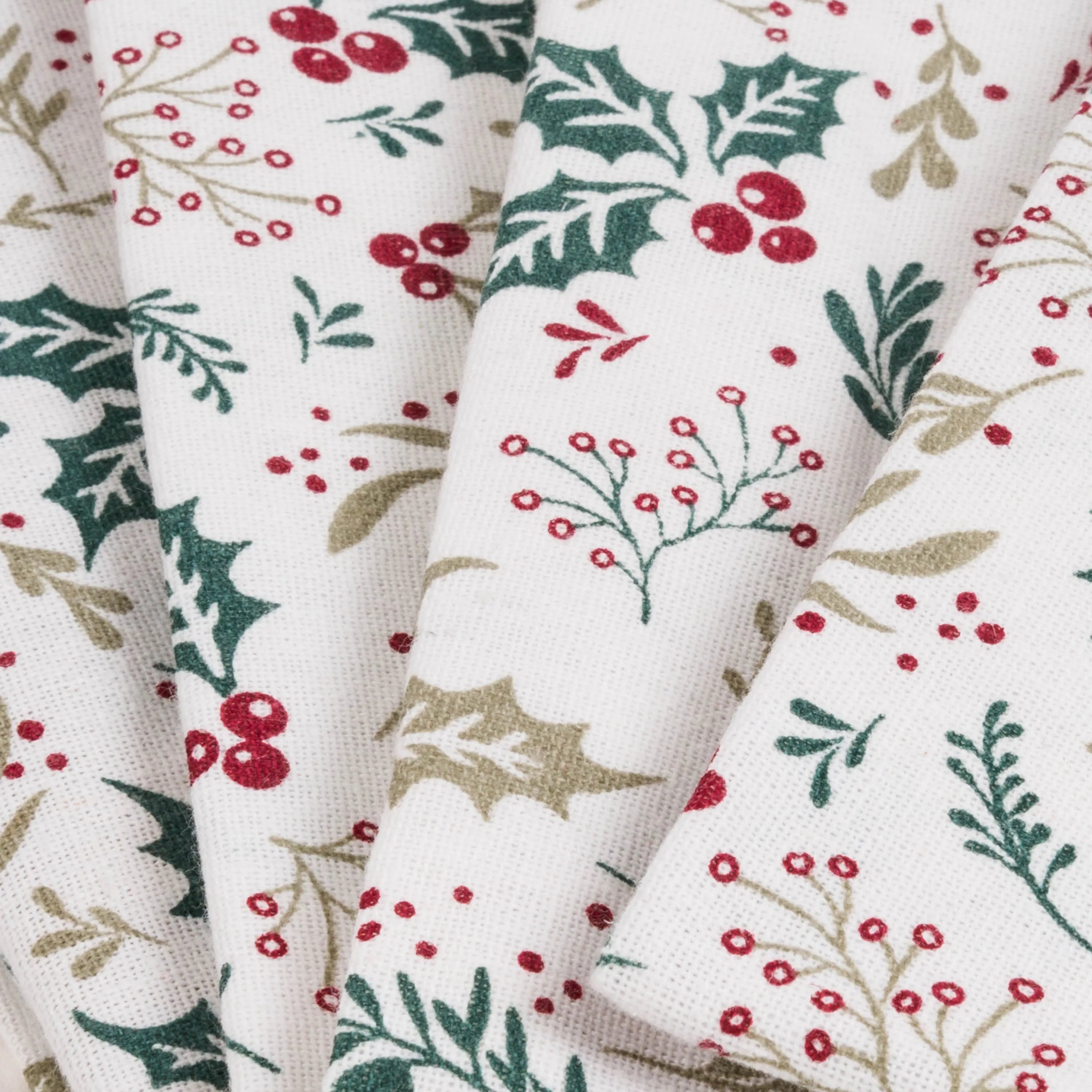 Conjunto de 4 guardanapos com estampa de azevinho