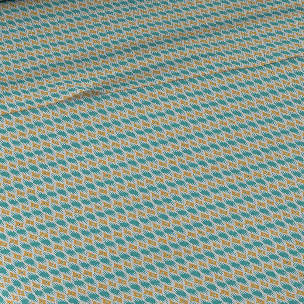 Conjunto de lençóis de algodão Denalia azul-turquesa