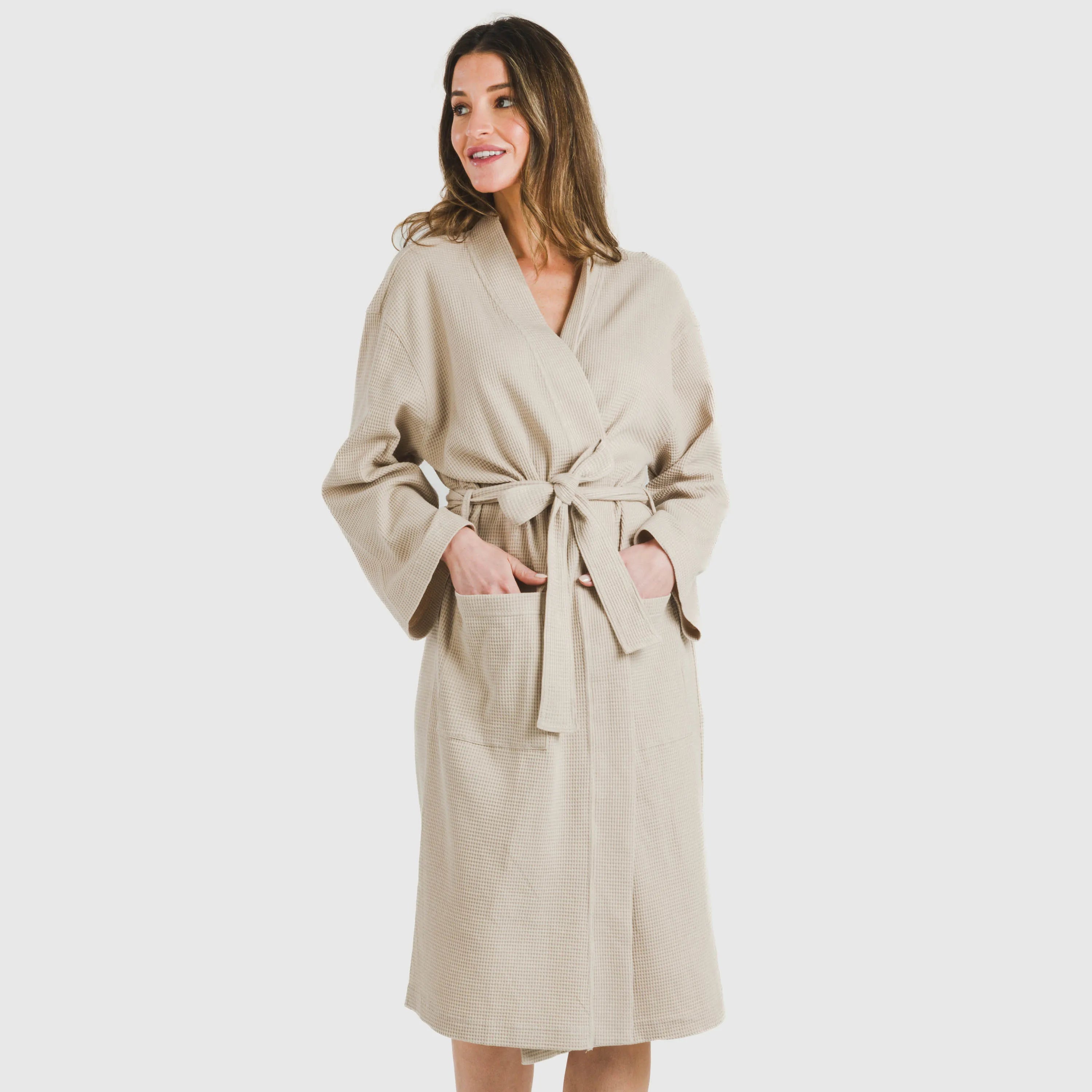 roupão liso com estampa de waffle