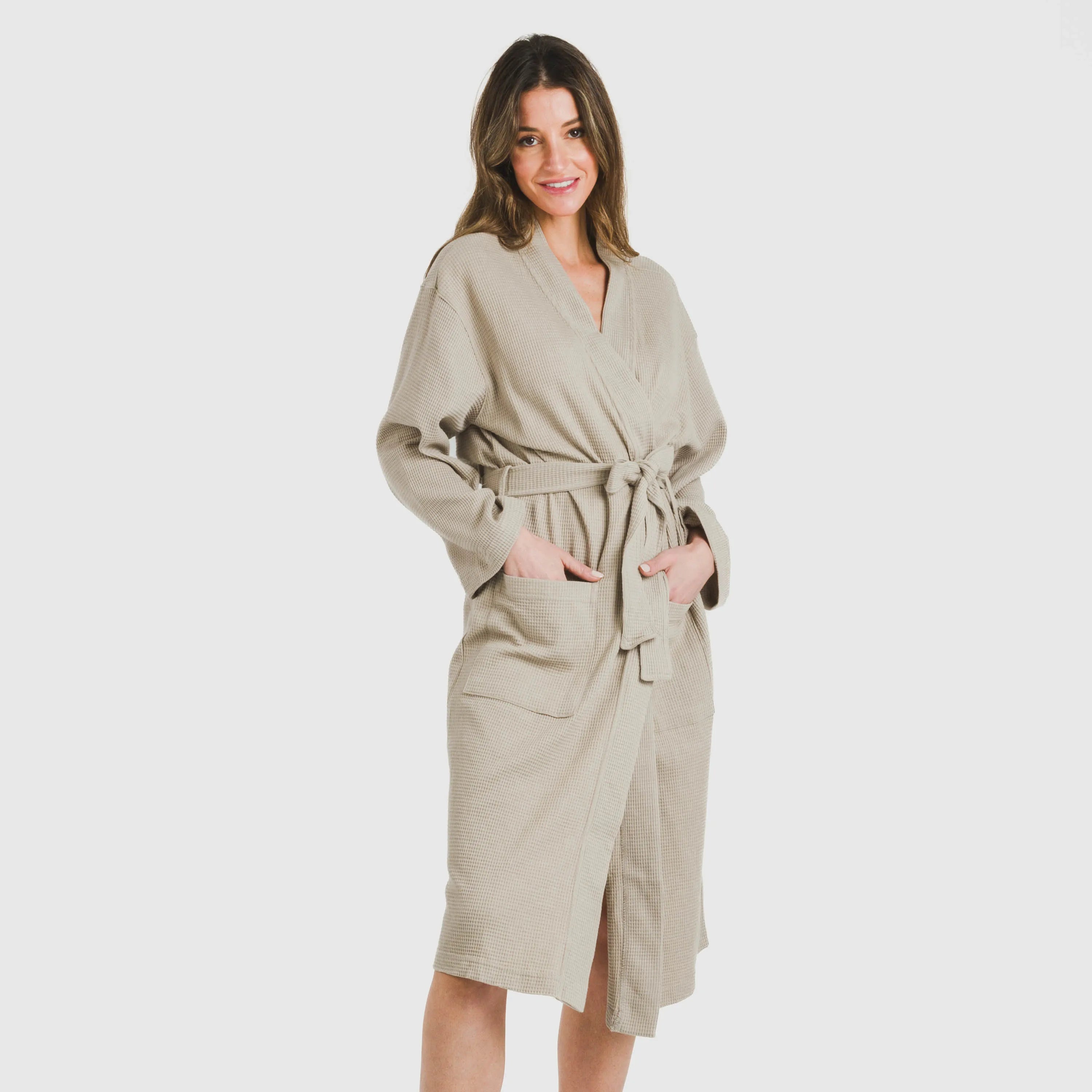 roupão liso com estampa de waffle