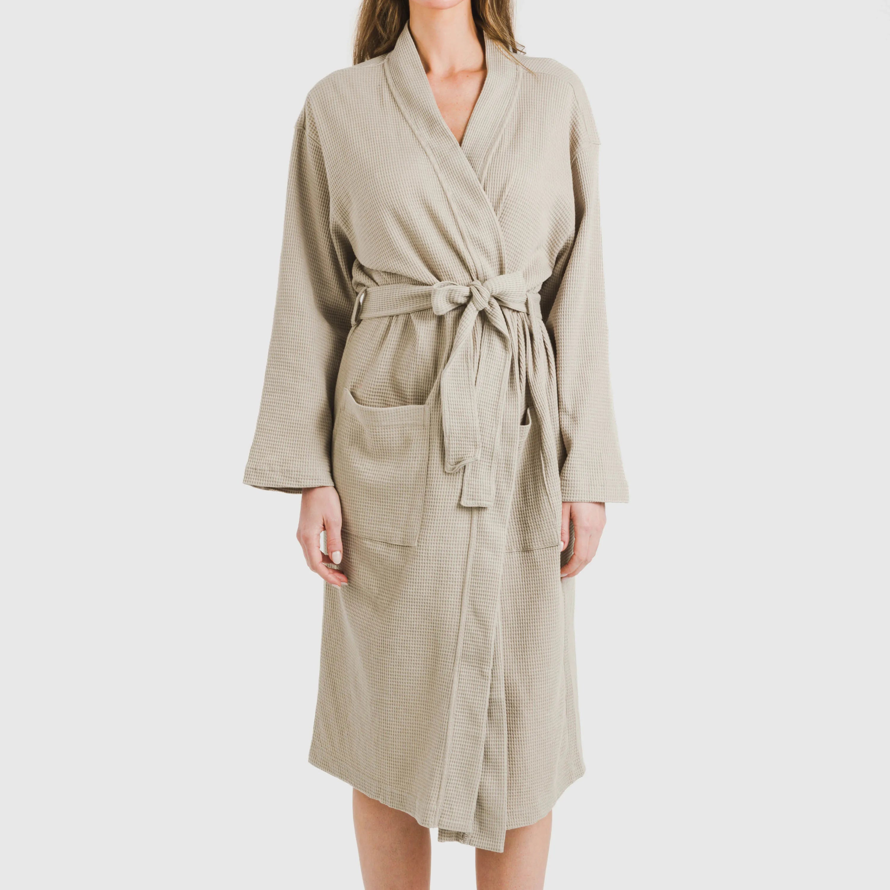 roupão liso com estampa de waffle