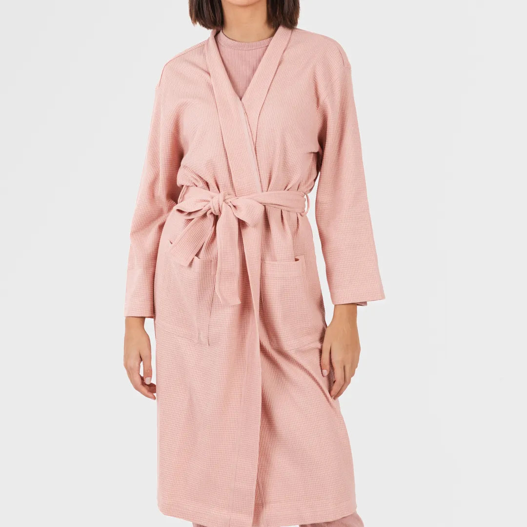 roupão liso com estampa de waffle