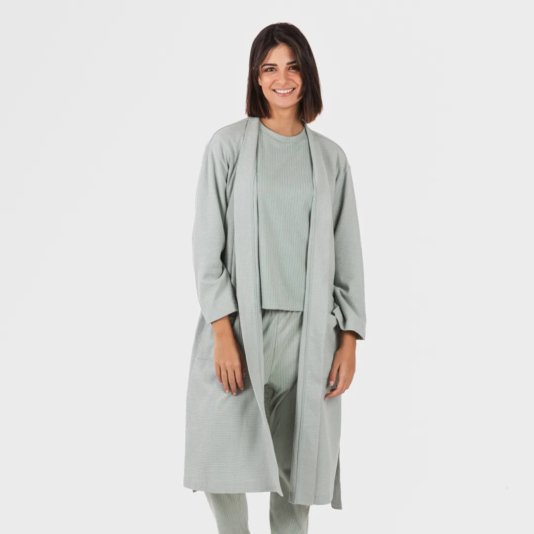 roupão liso com estampa de waffle