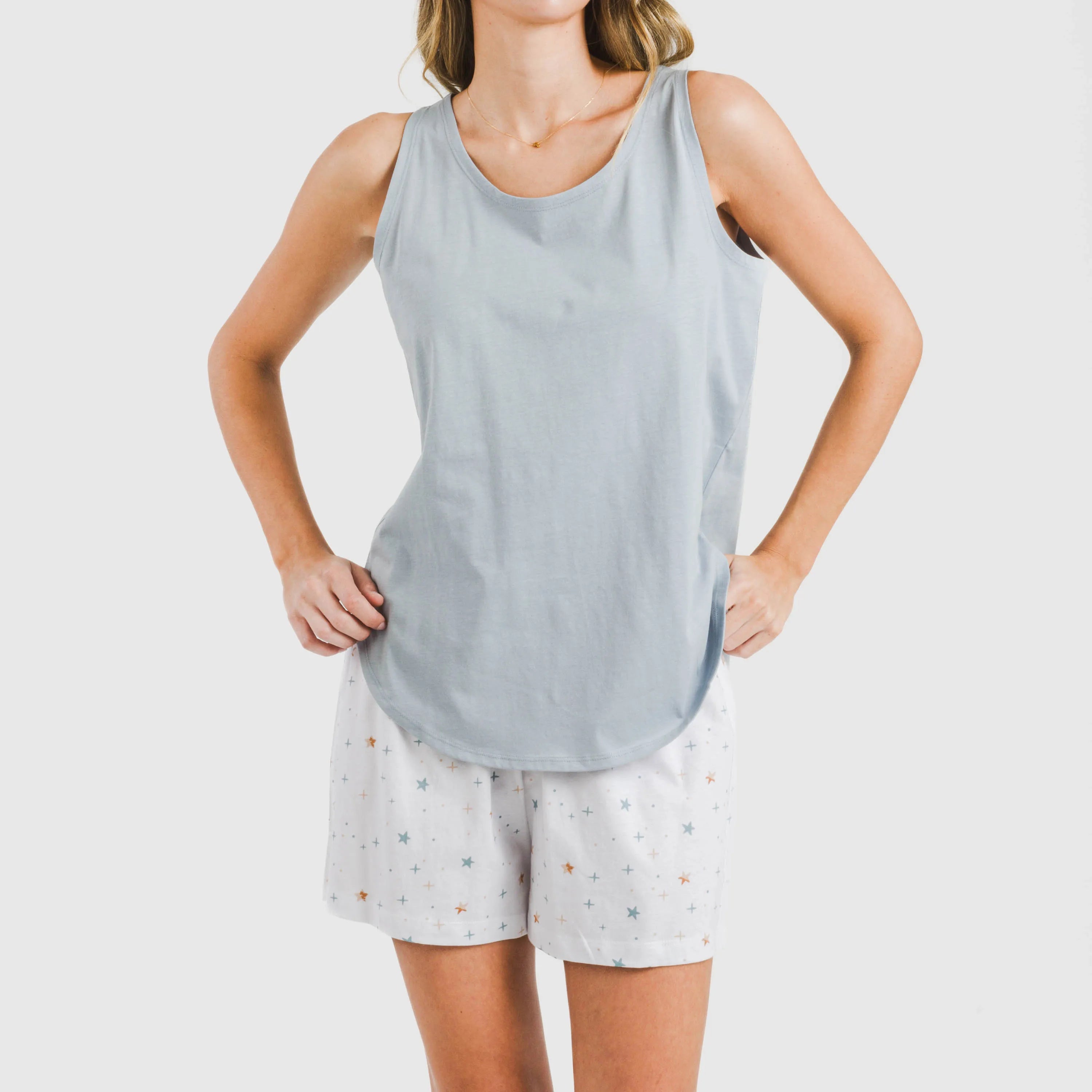 Pijama curto Condy em algodão índigo