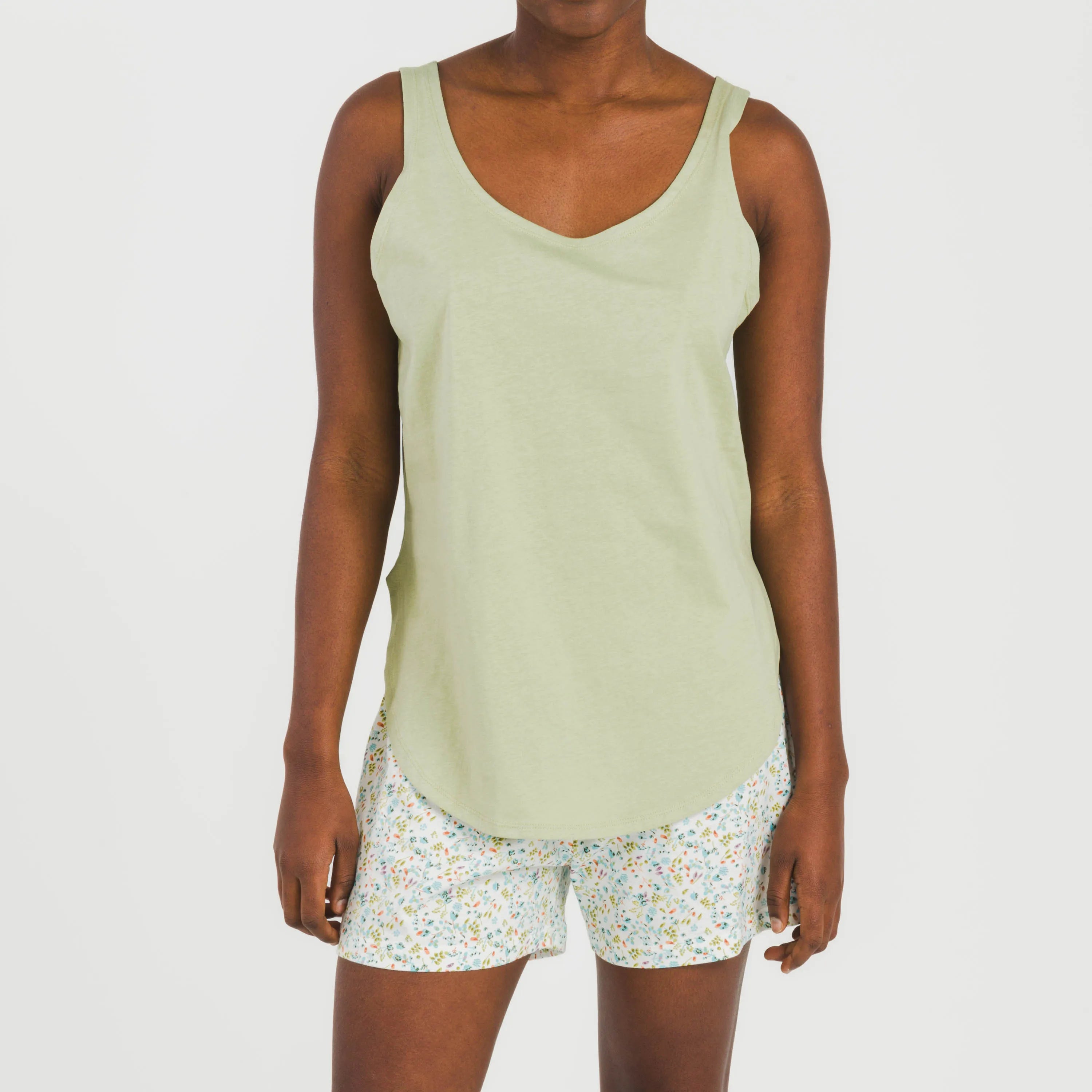 Pijama curto de algodão verde Gemini