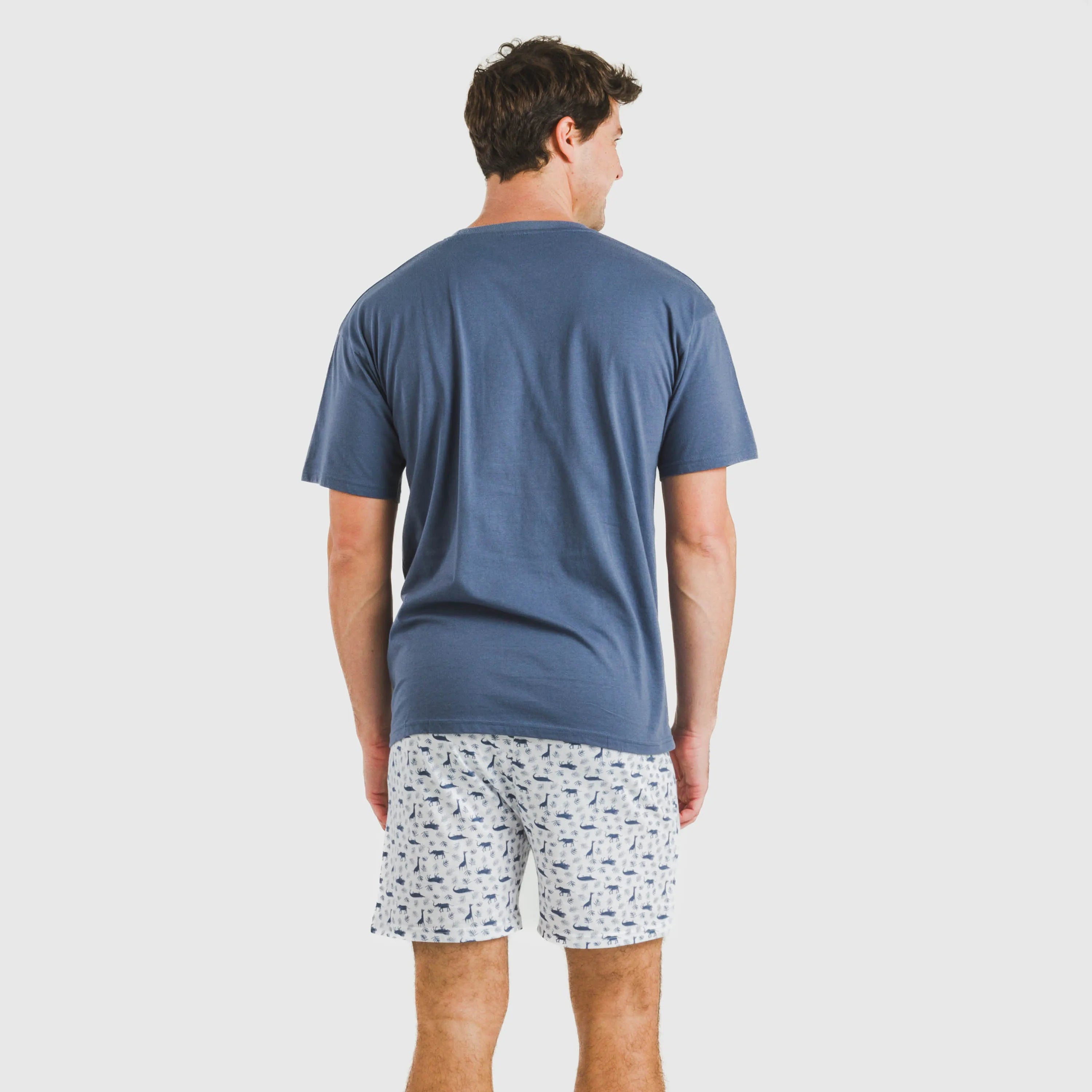 Pijama curto masculino Saachi em algodão, azul