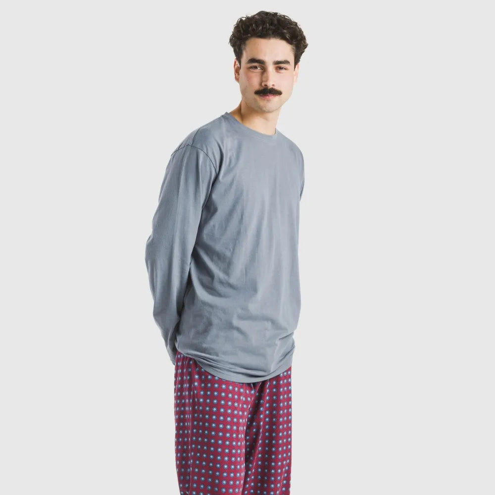 Pijama longo masculino de algodão Gladiolo Indigo