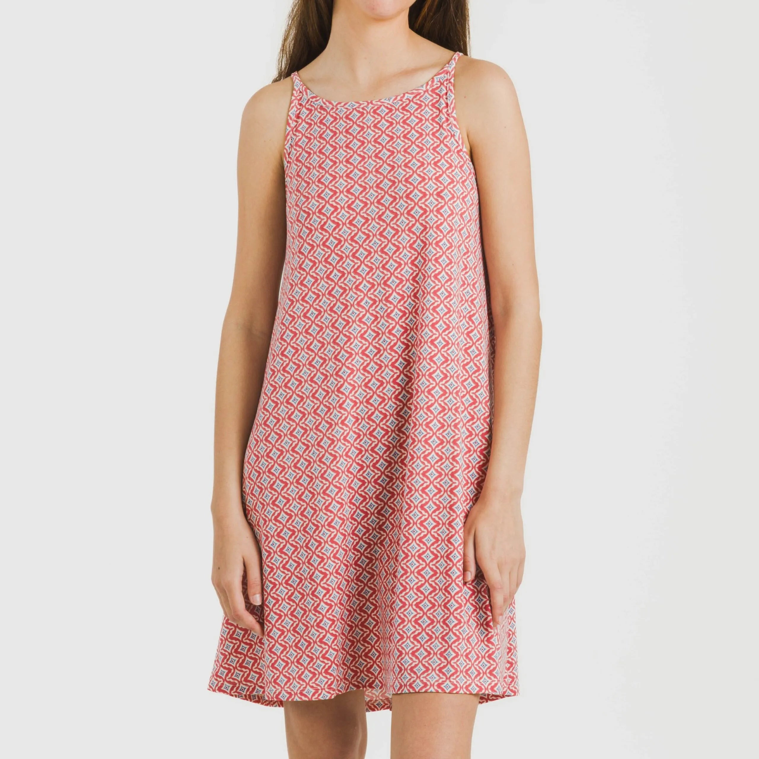 Vestido corto tirantes crepe Dulcinea marsala