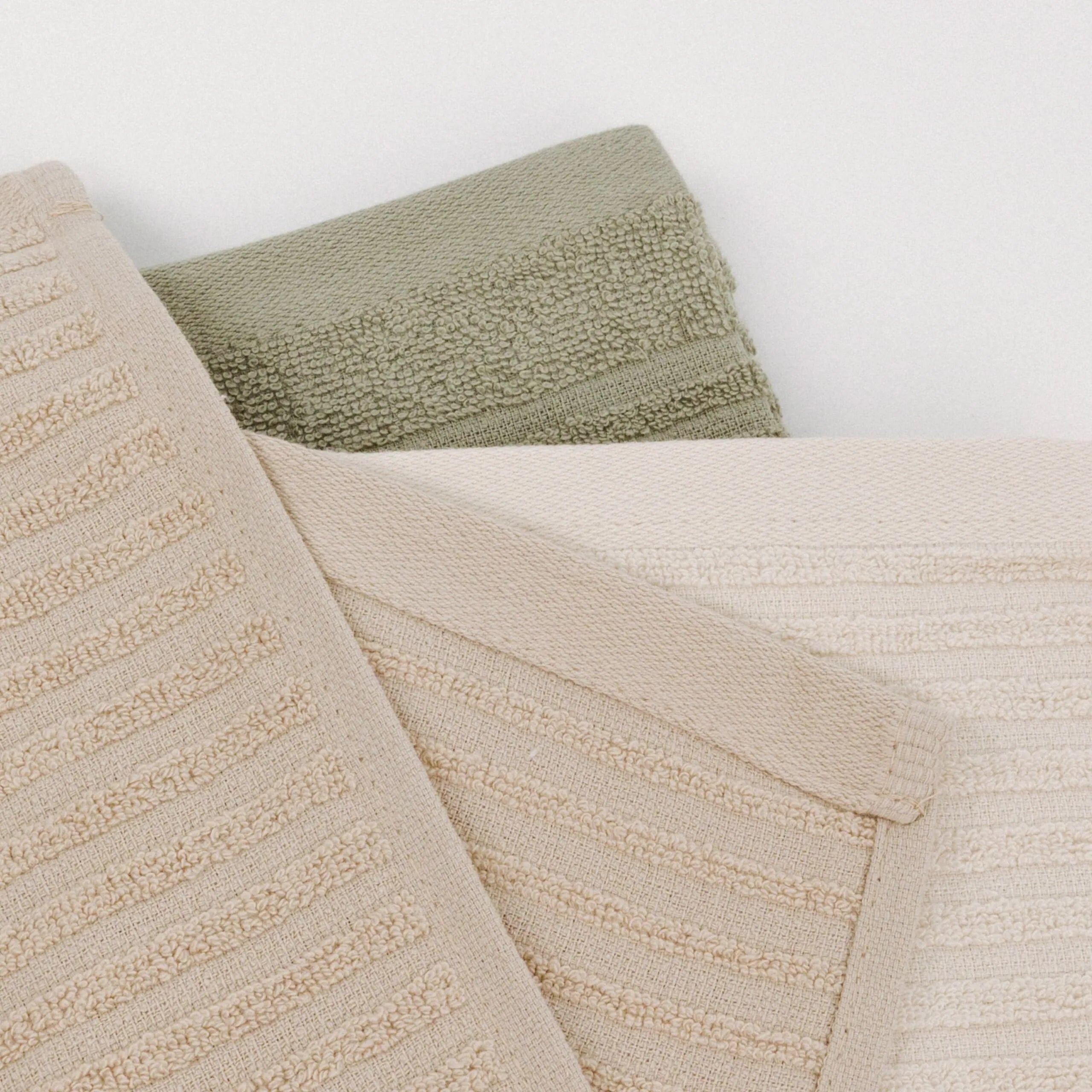 Conjunto de 3 panos de prato lisos de algodão