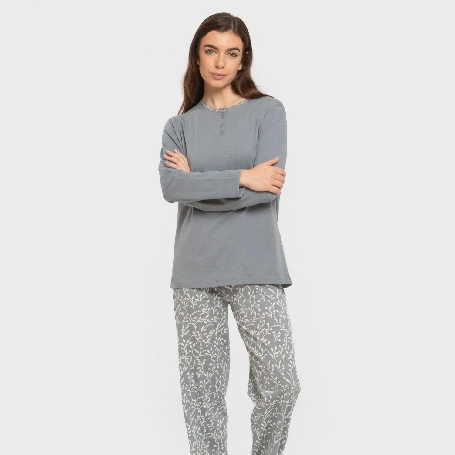 Pijama largo algodón Lauri indigo