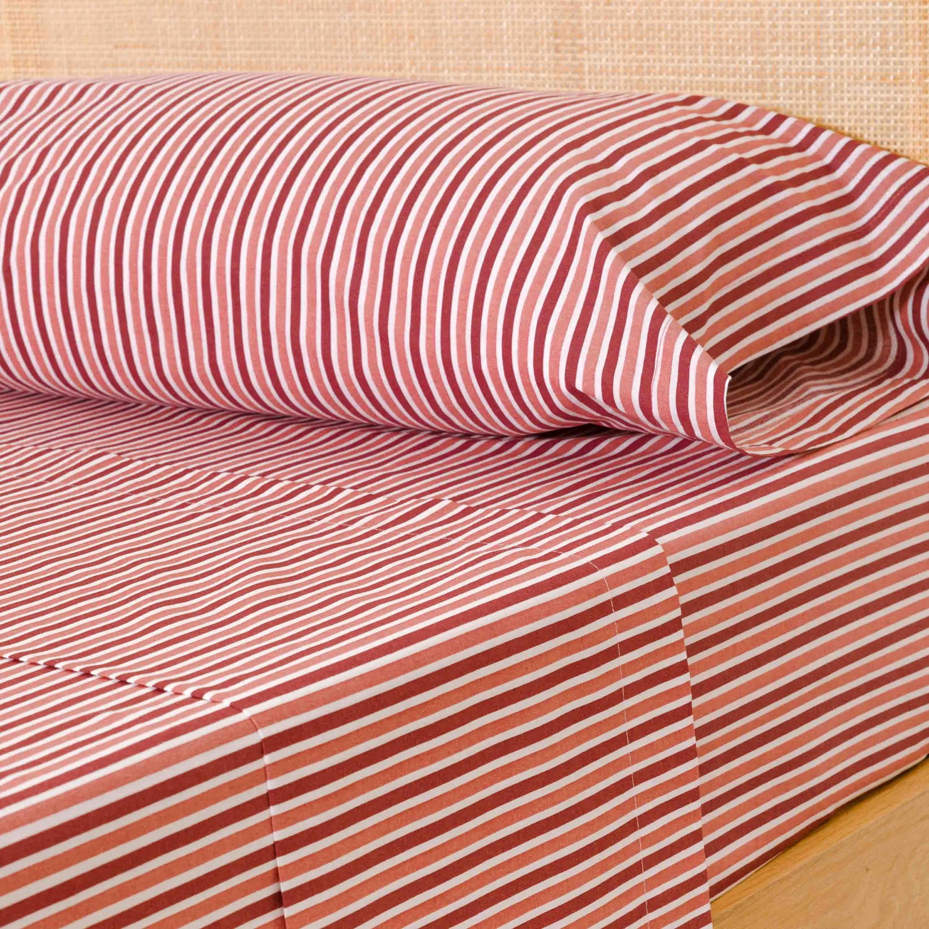 Jogo de lençóis algodão Raya Brooke rosa