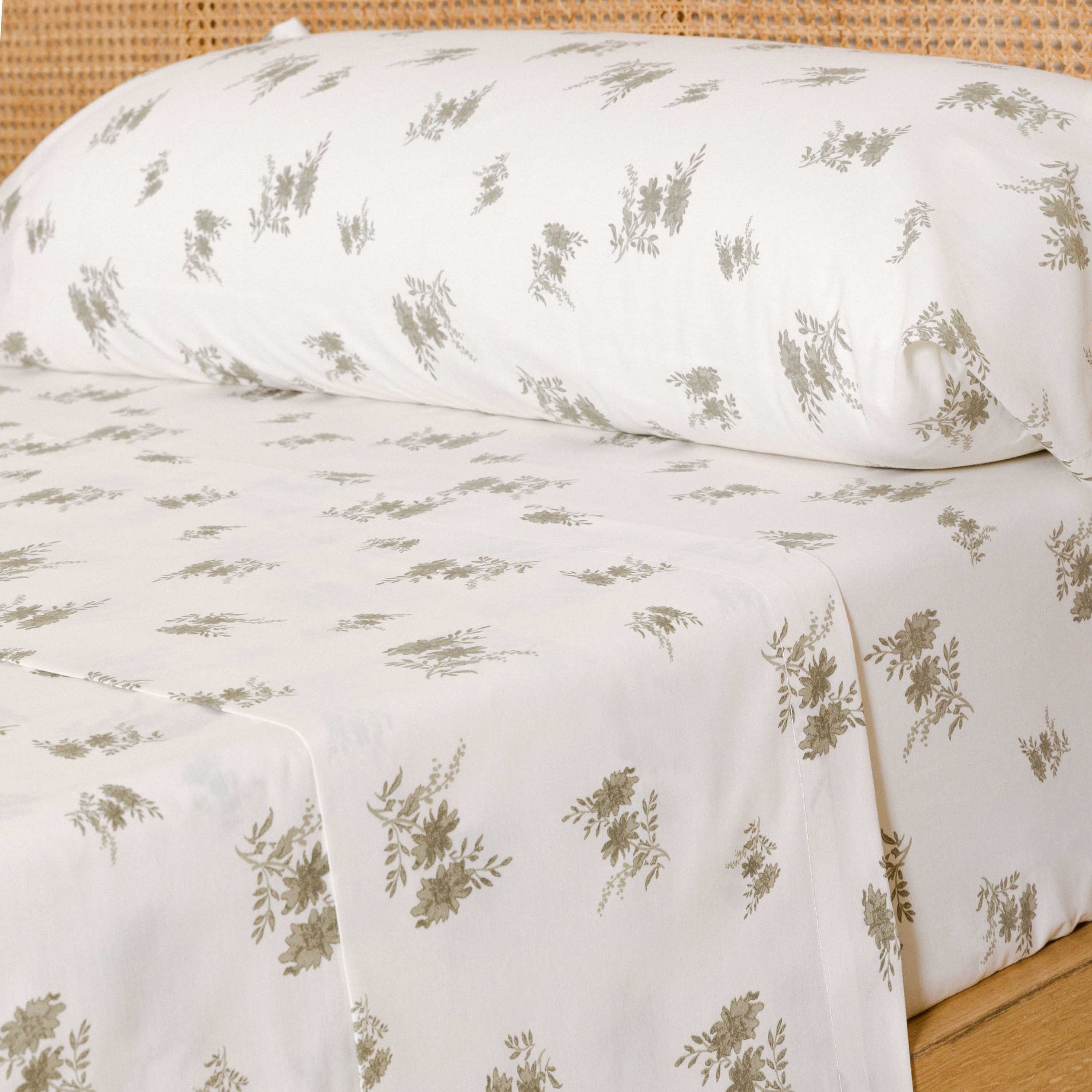 Conjunto de lençóis Petri Dry em algodão percal verde