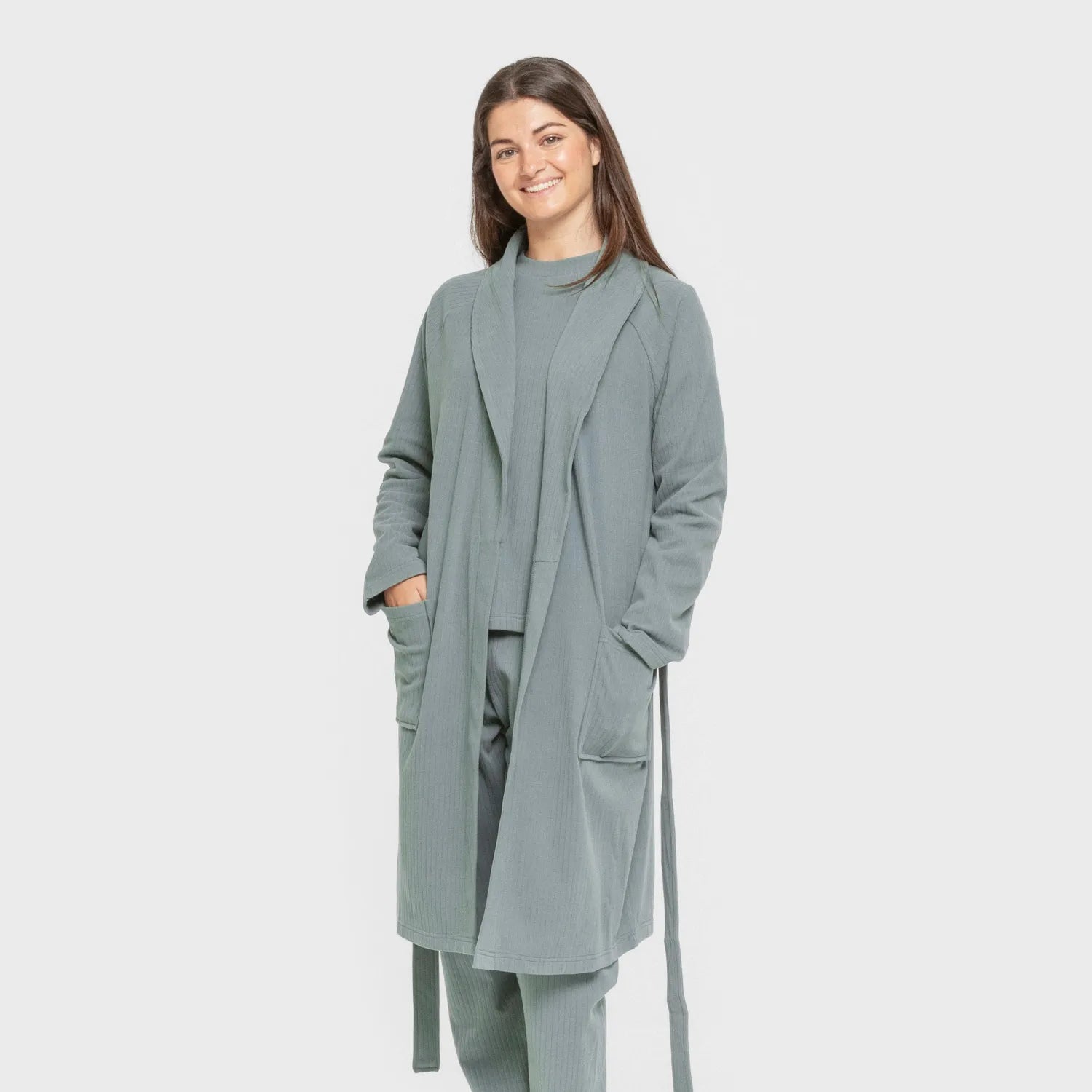 ROBE RIB WIDE LISTRADO SOLTO