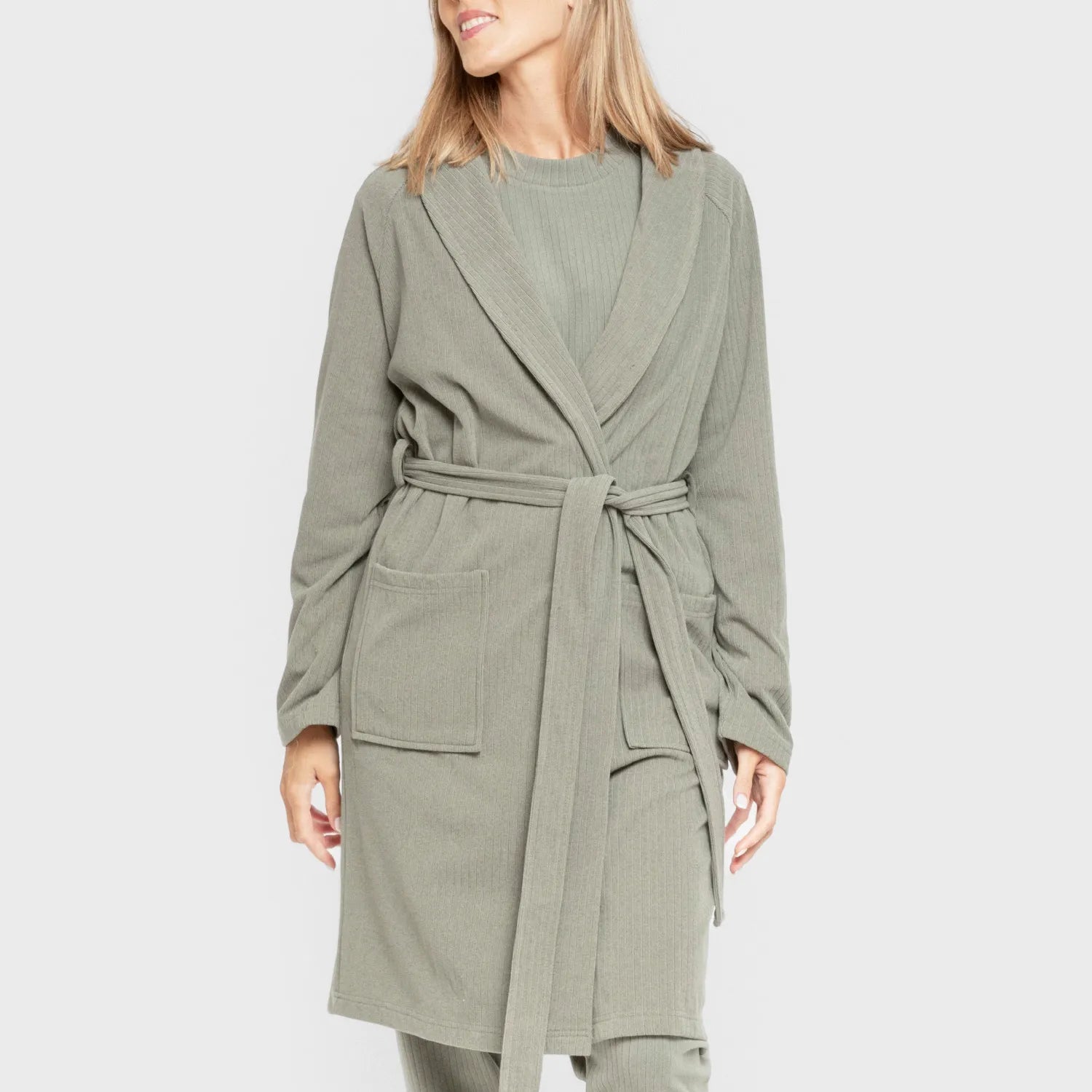 ROBE RIB WIDE LISTRADO SOLTO