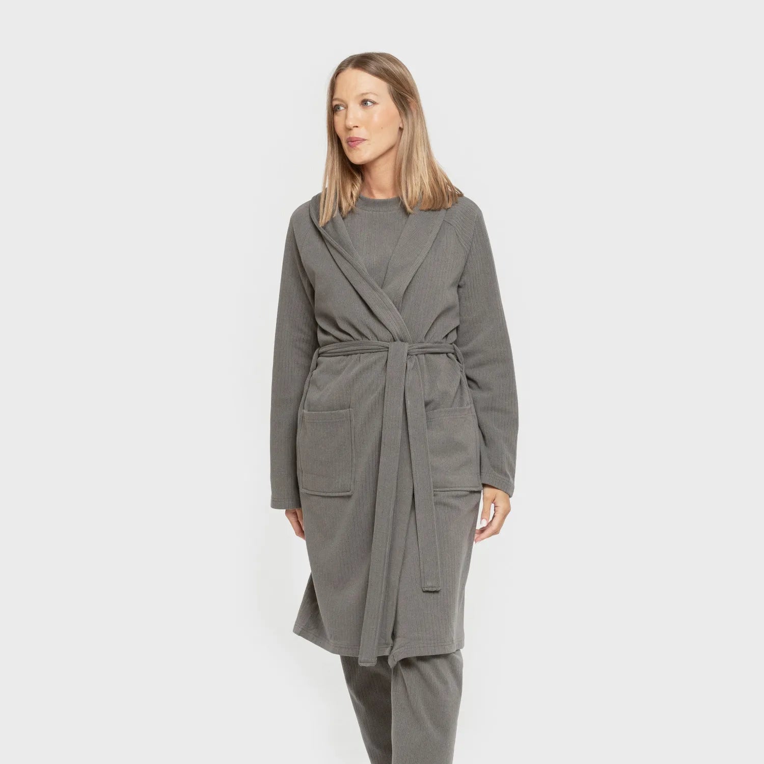 ROBE RIB WIDE LISTRADO SOLTO