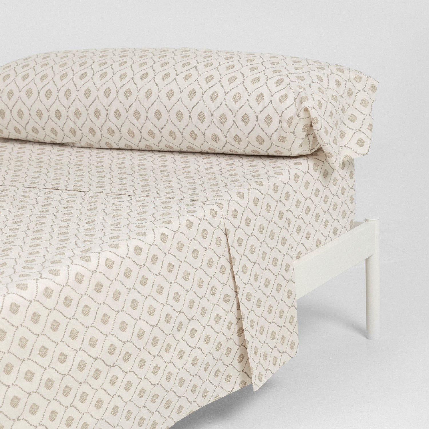 Juego de sábanas algodón Charleston topo