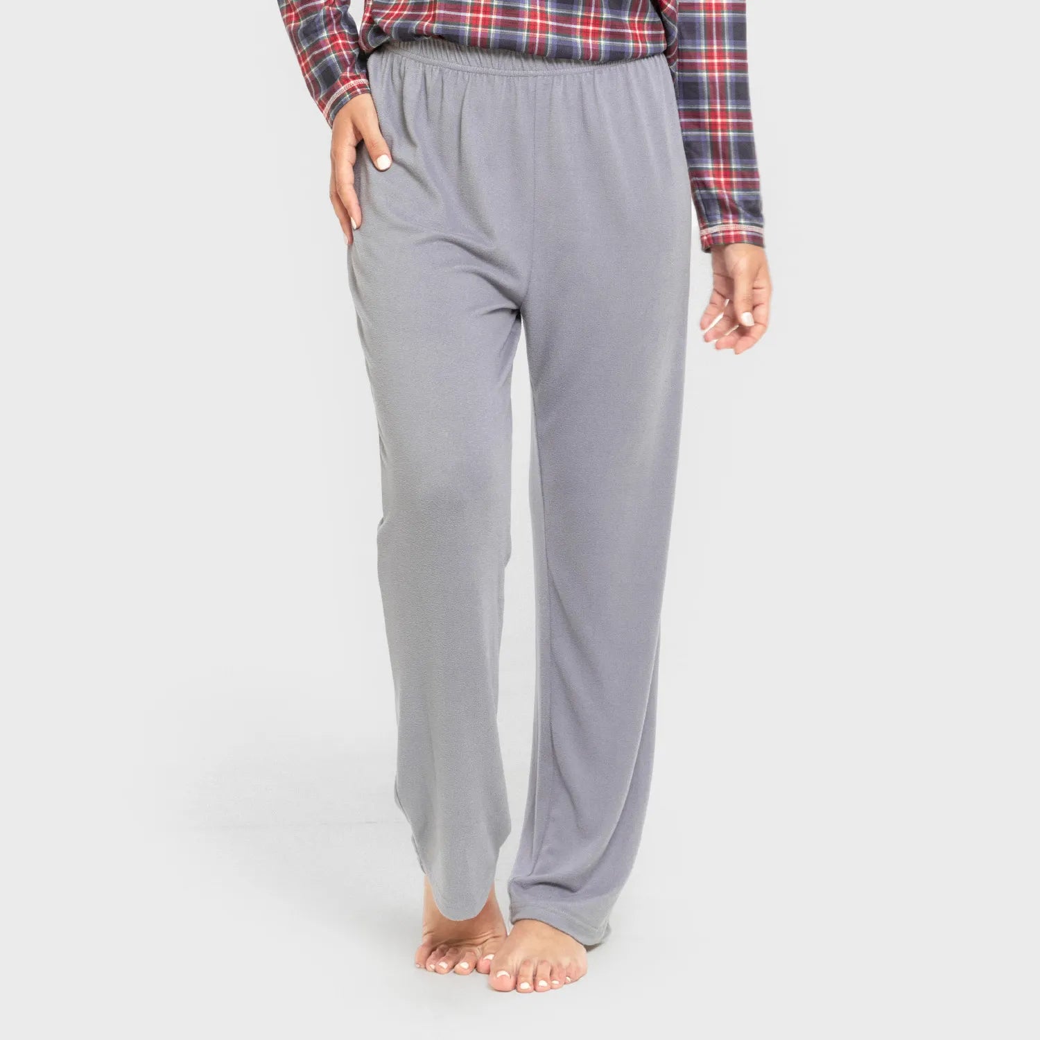 Pijama comprido feminino Secret, estampa xadrez índigo Tuc