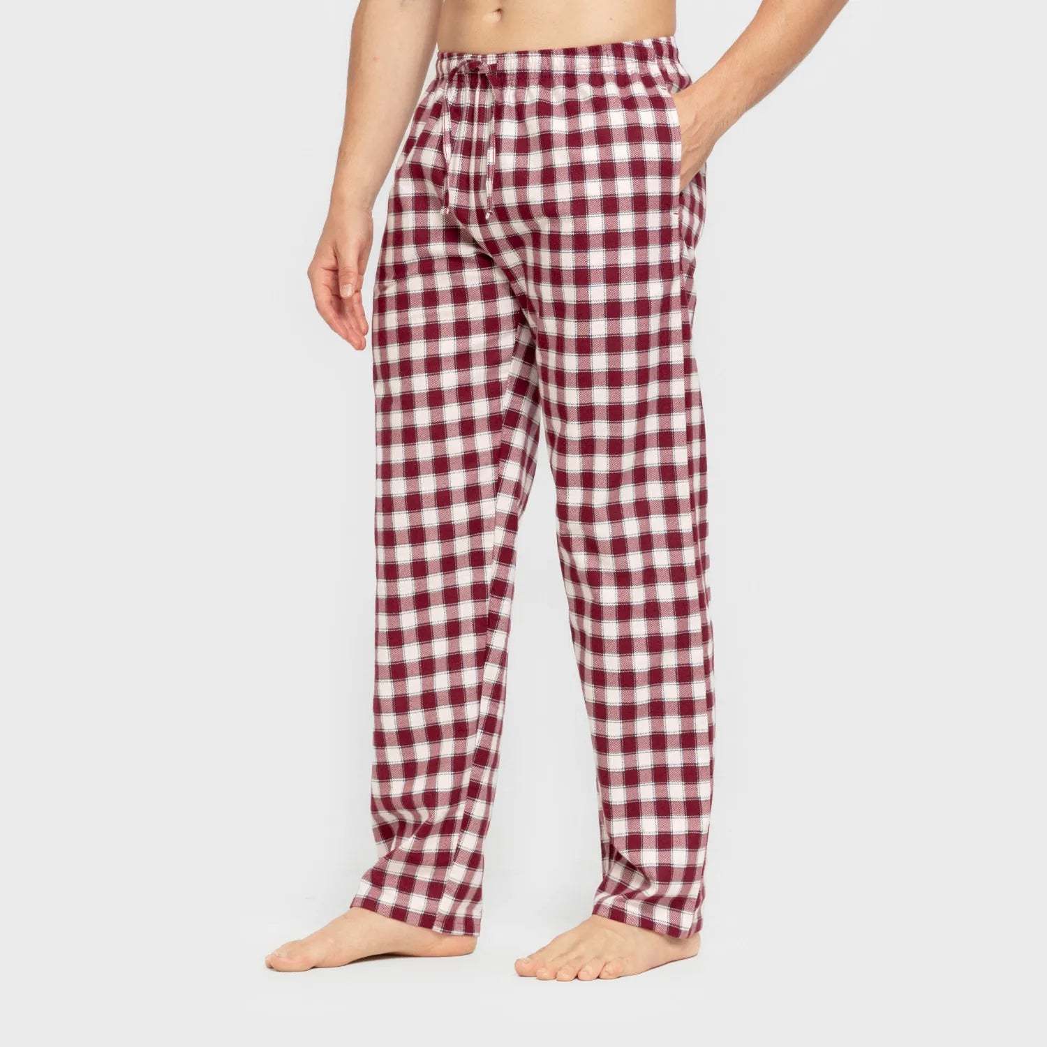 Pijama masculino de flanela, estampa Gustavo bordô