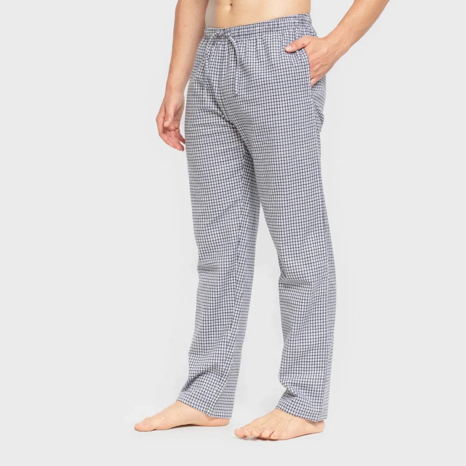 Pijama de flanela masculino, xadrez azul Saul