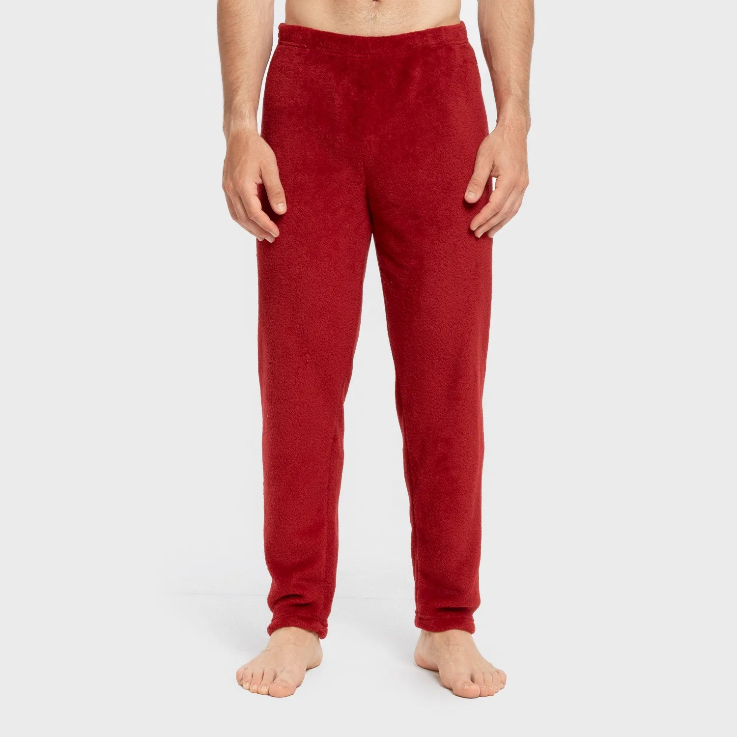 Pijama masculino Casimira em fleece coral na cor bordô.
