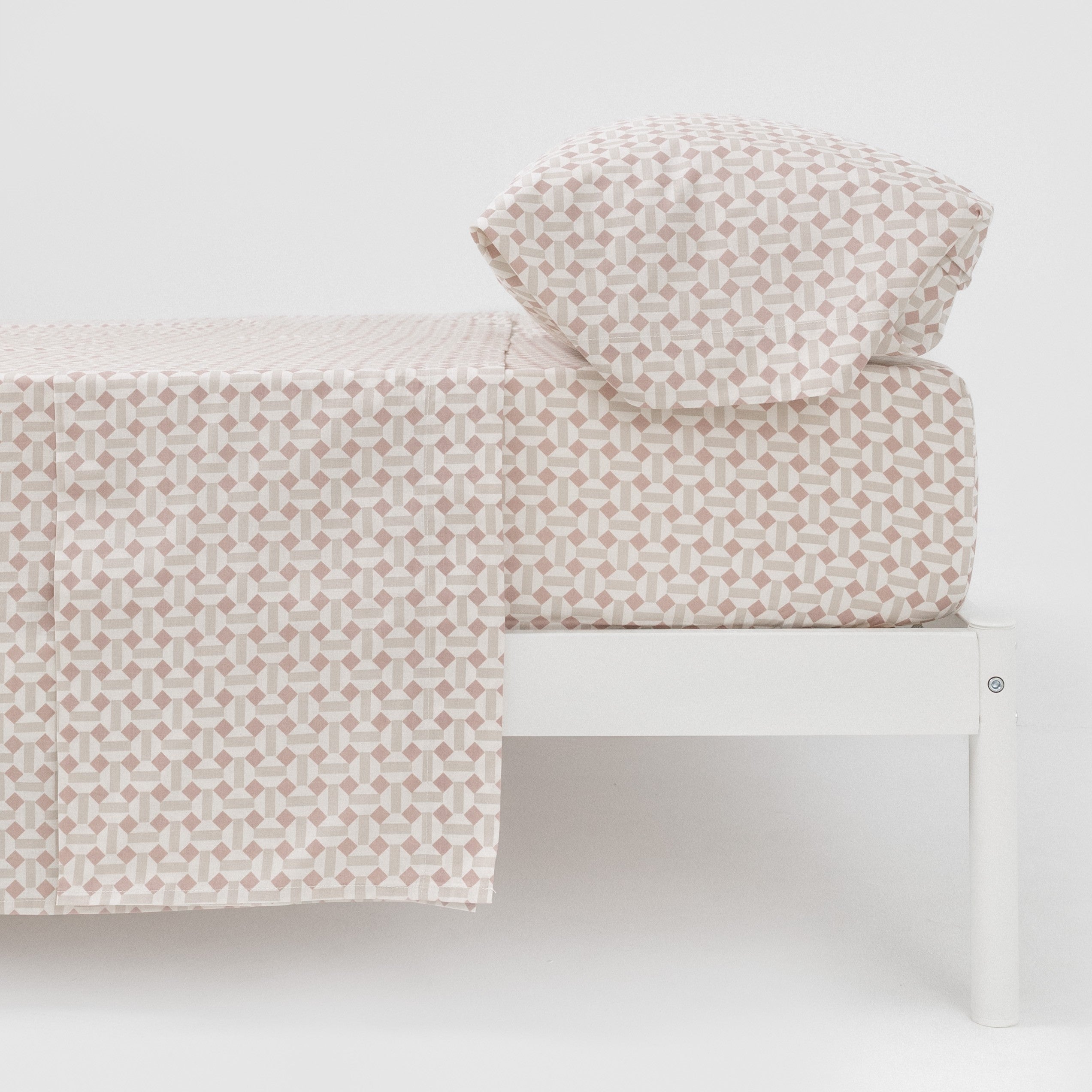 Conjunto de lençóis de algodão keike rosa Enrieta - cinza