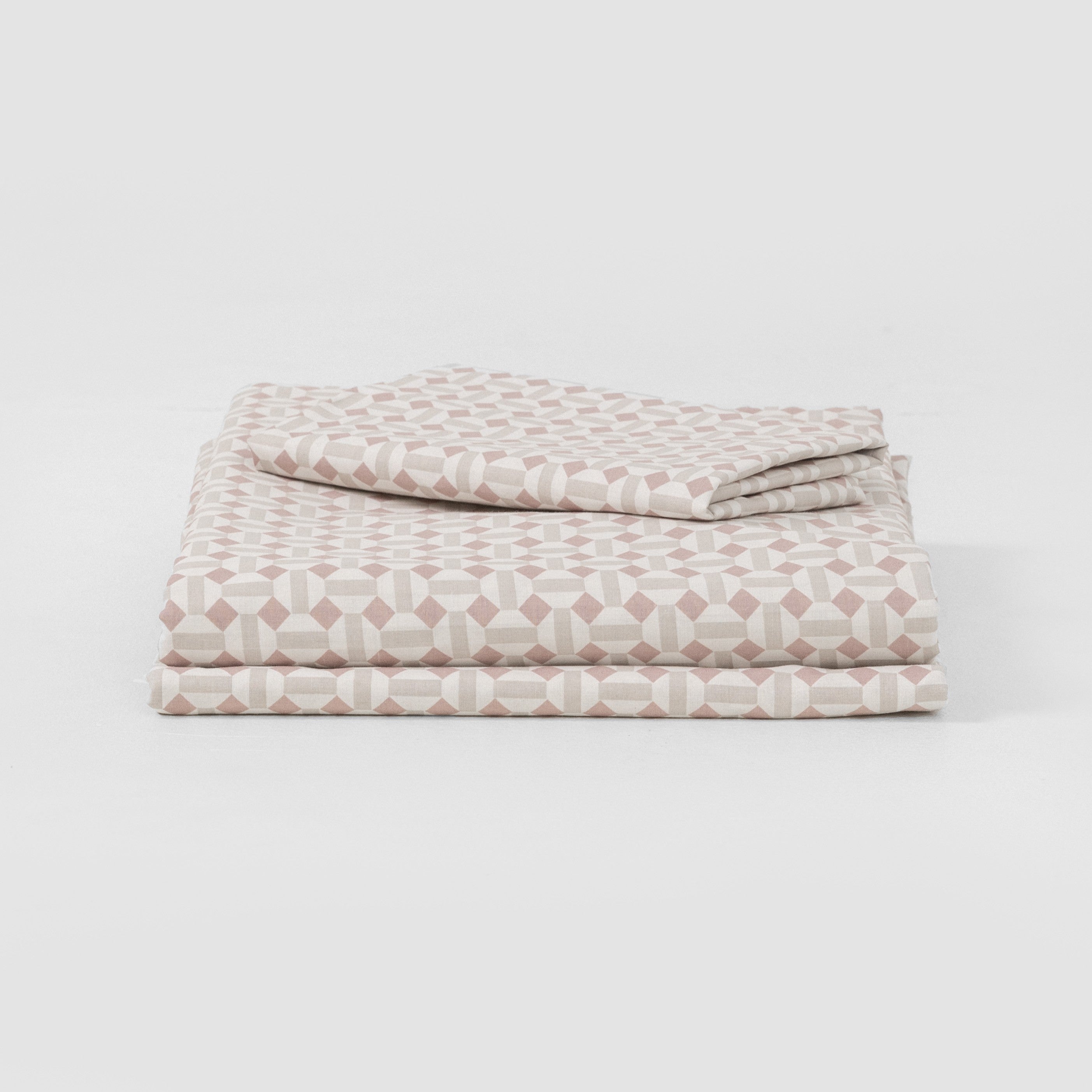 Conjunto de lençóis de algodão keike rosa Enrieta - cinza