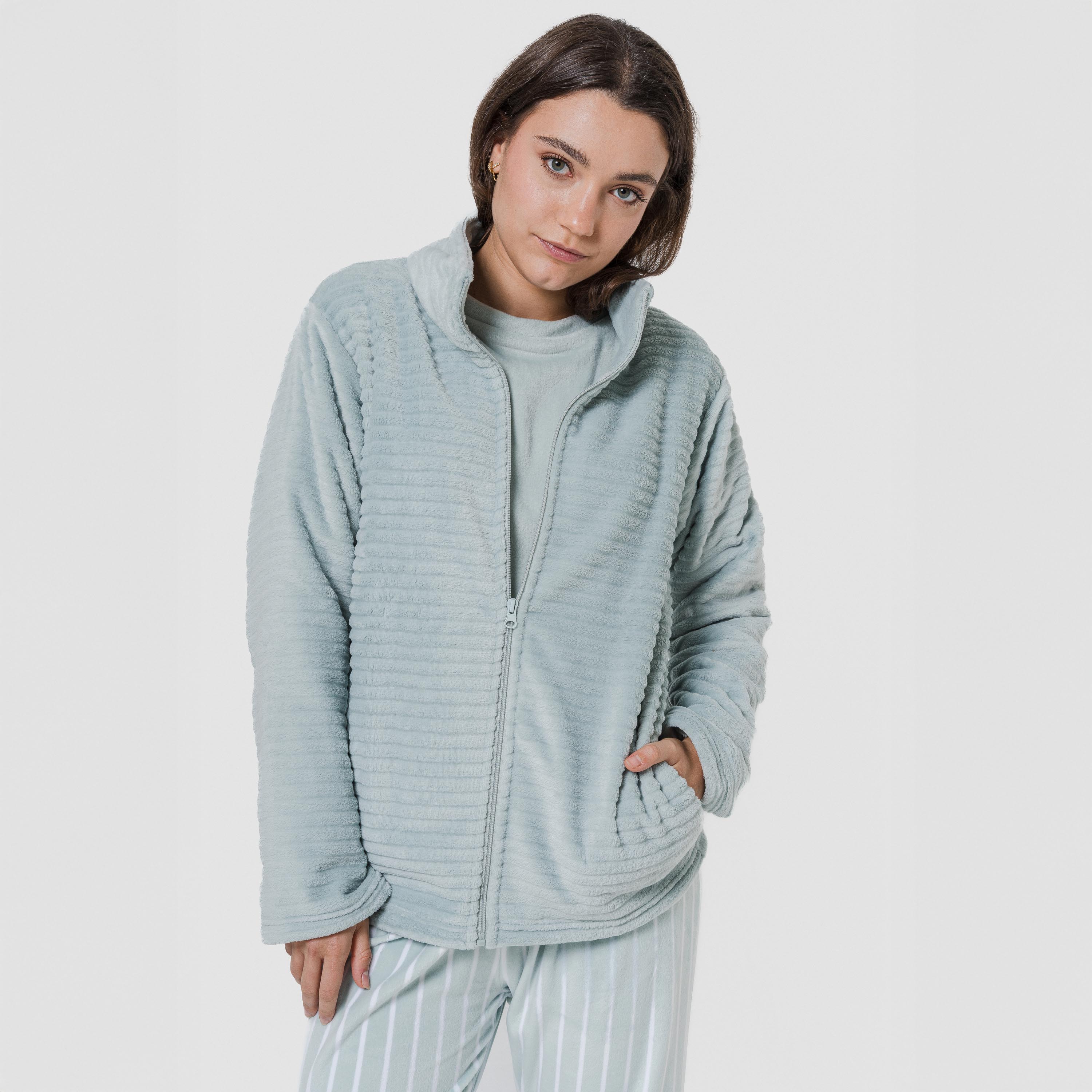 Moletom de veludo com listras lisas