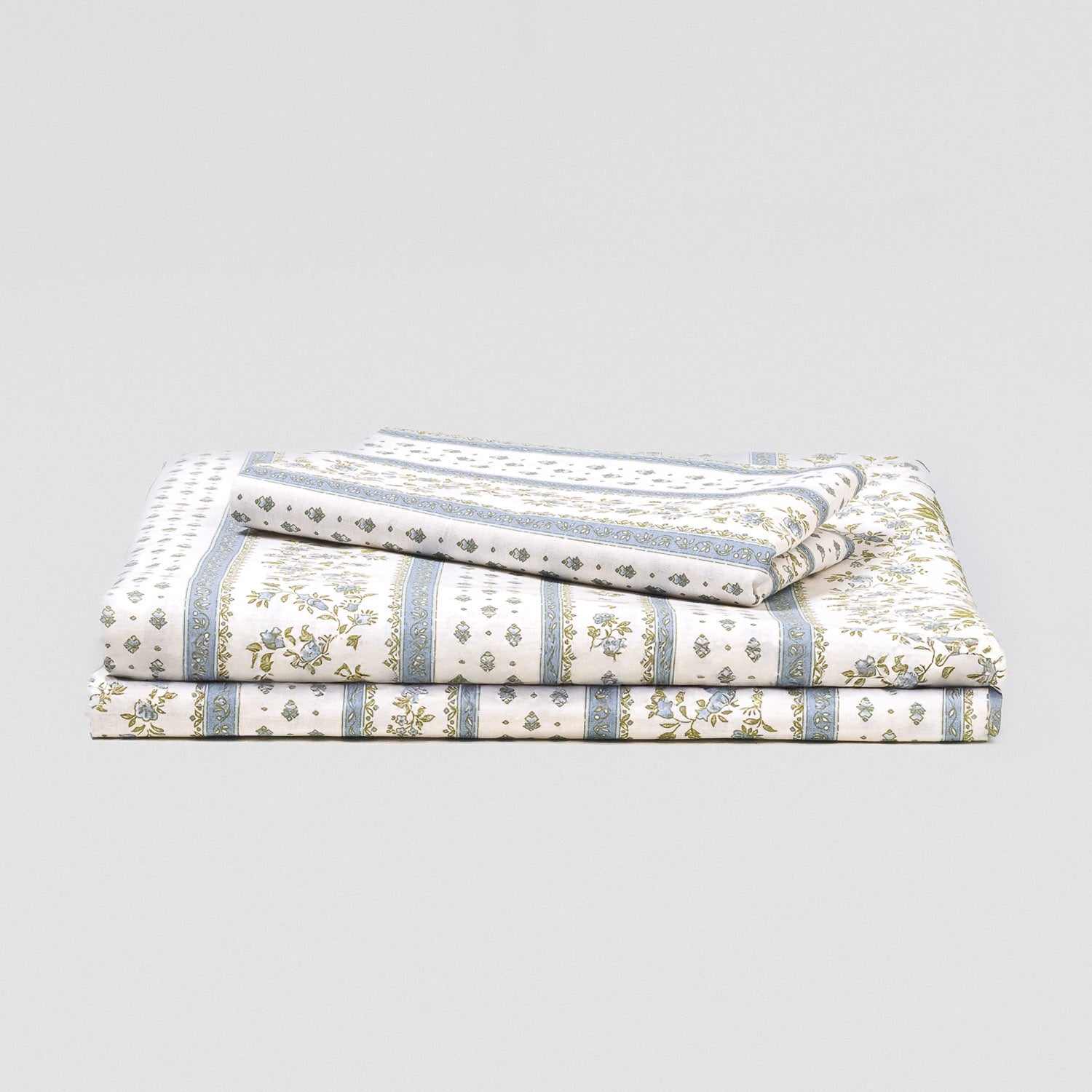 Juego de sábanas algodón Cracovia azul keike