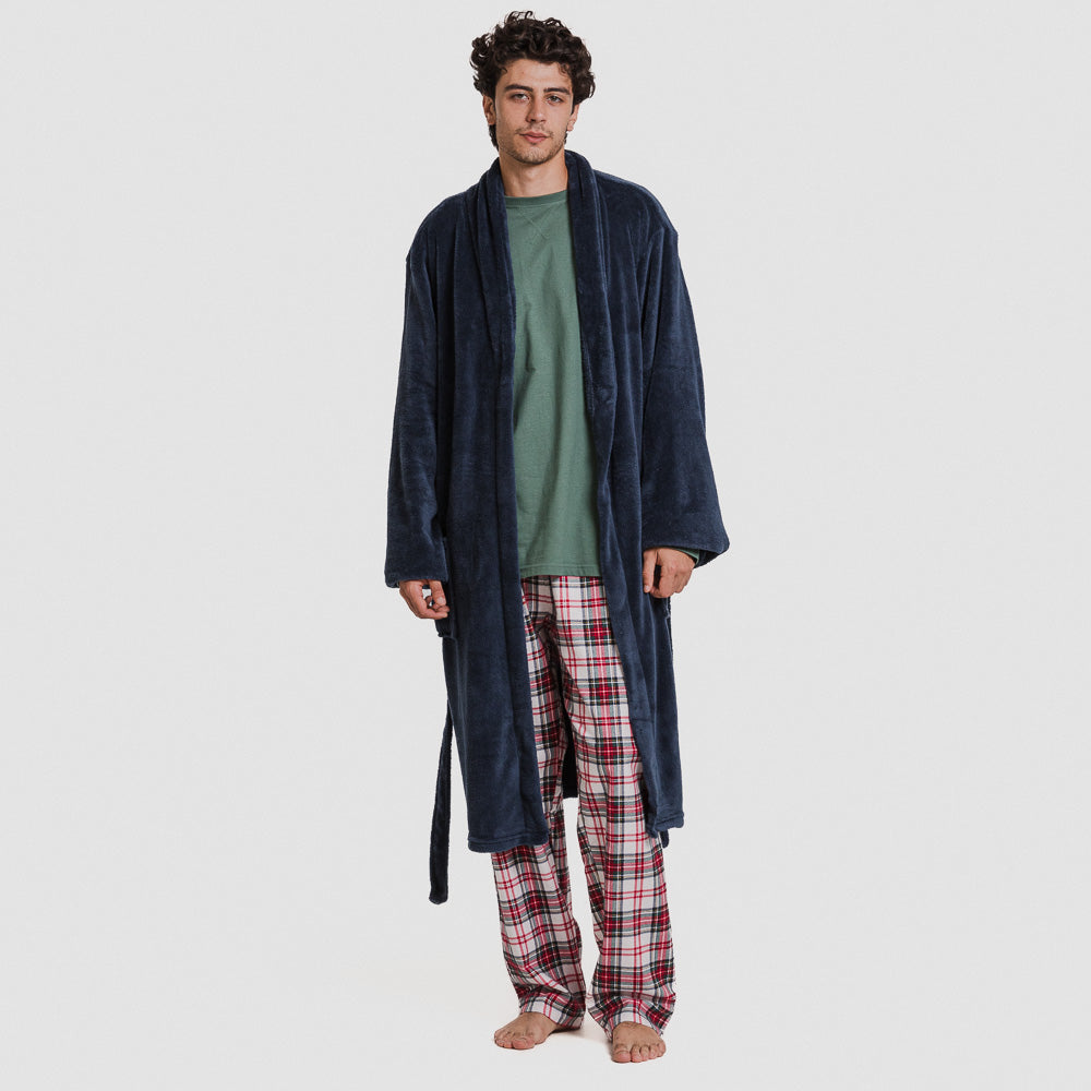 robe masculino liso azul marinho coral