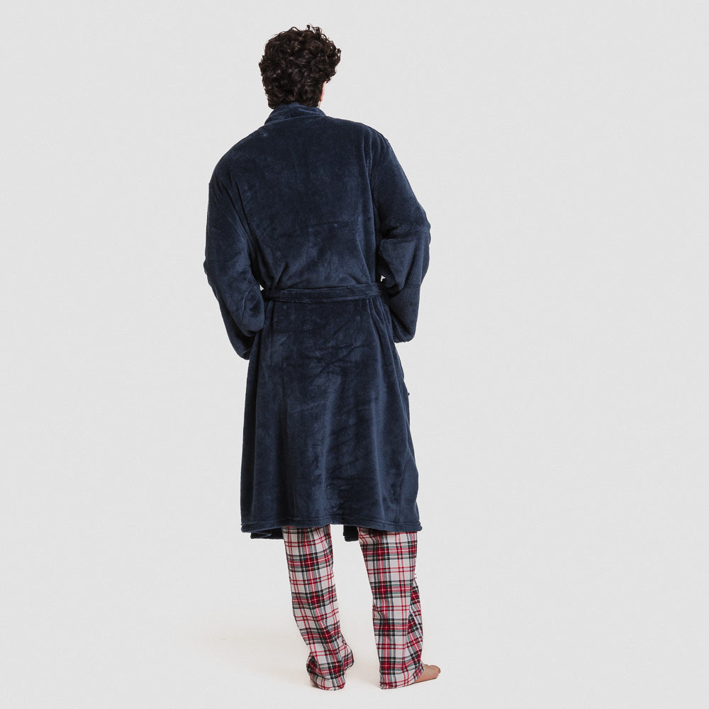 robe masculino liso azul marinho coral