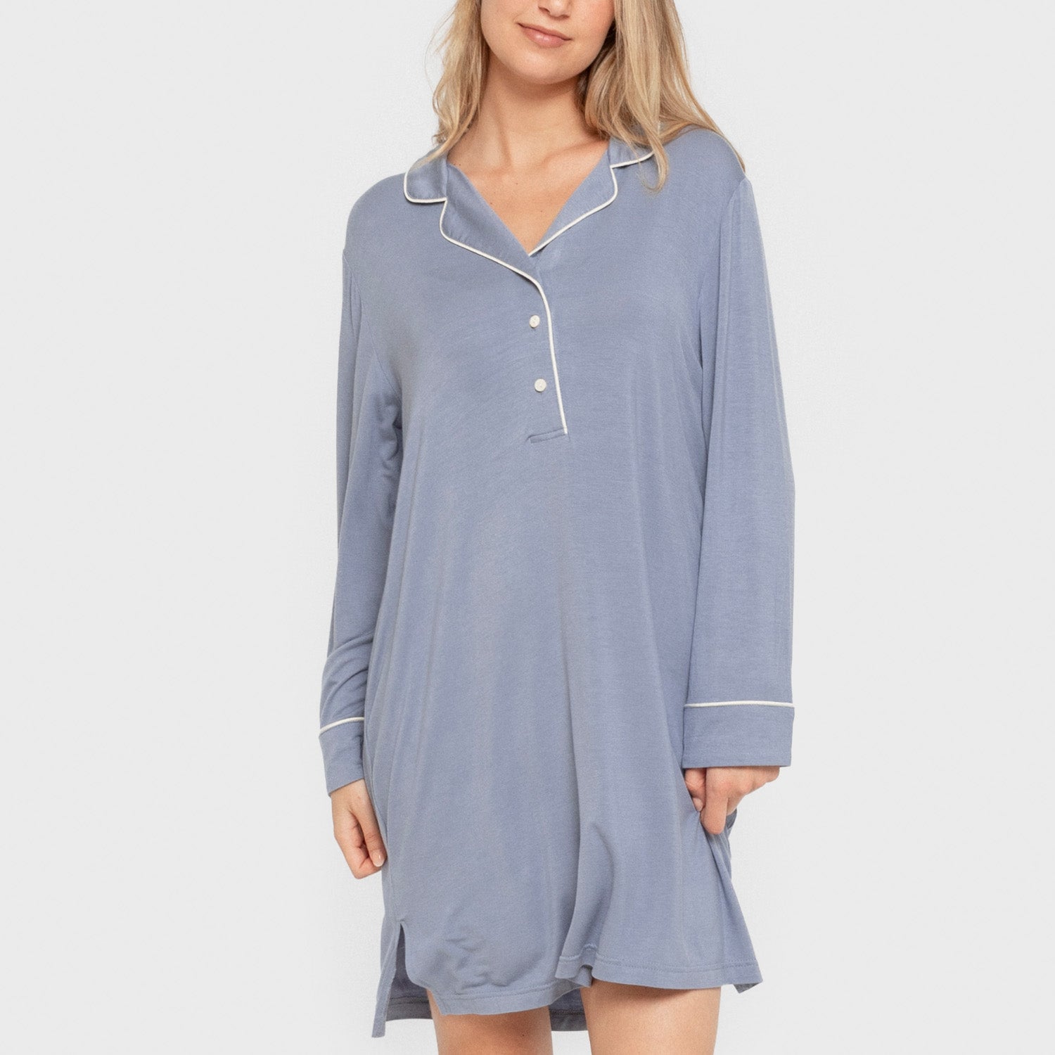 Camisola de malha viscose para mulher, azul índigo