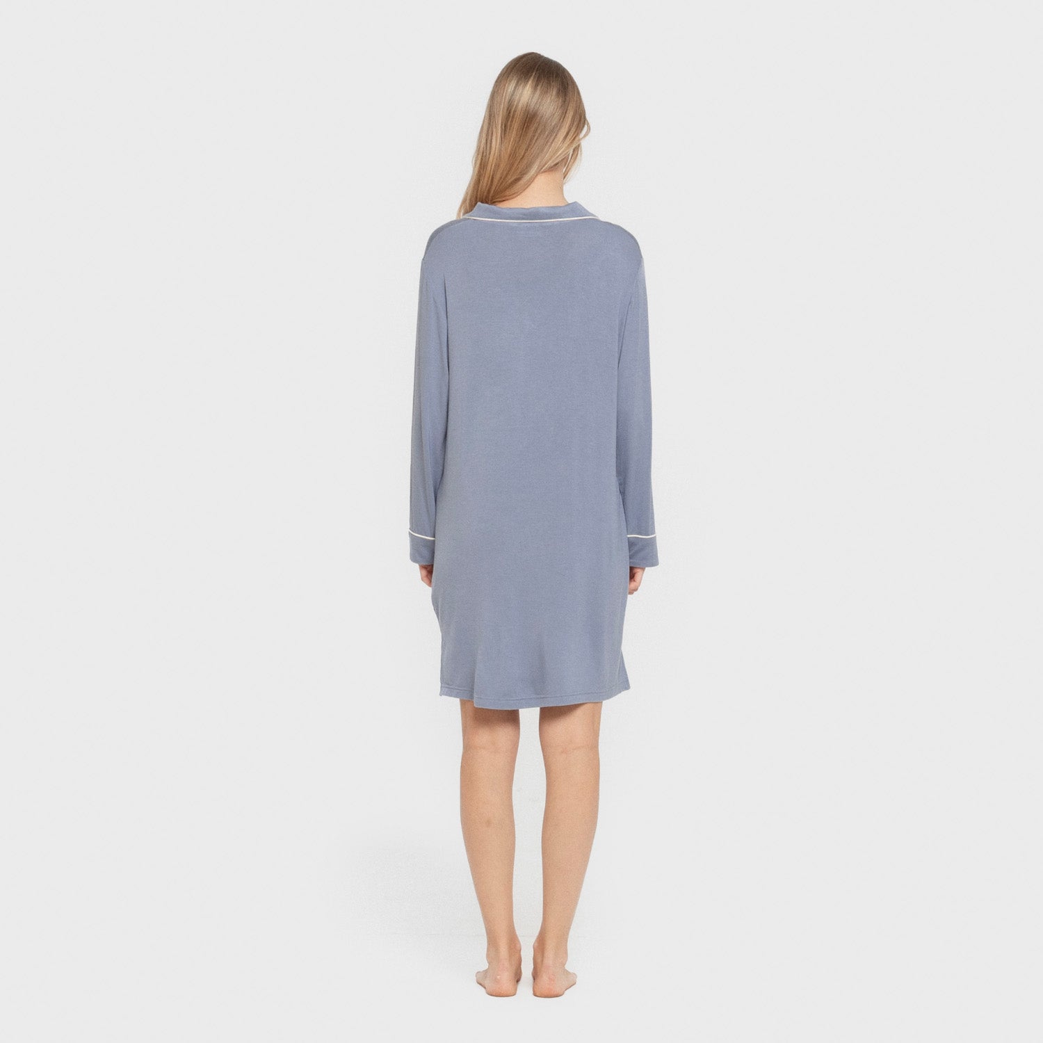 Camisola de malha viscose para mulher, azul índigo