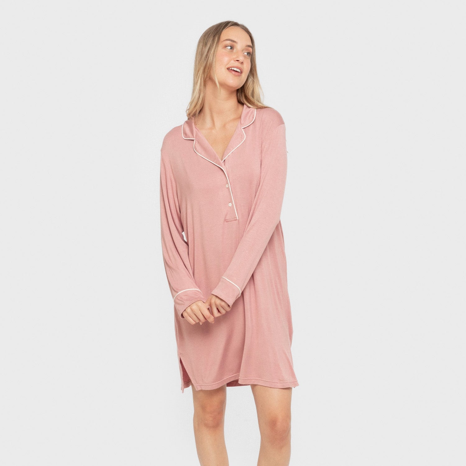 Camisola de malha viscose para mulher, rosa malva