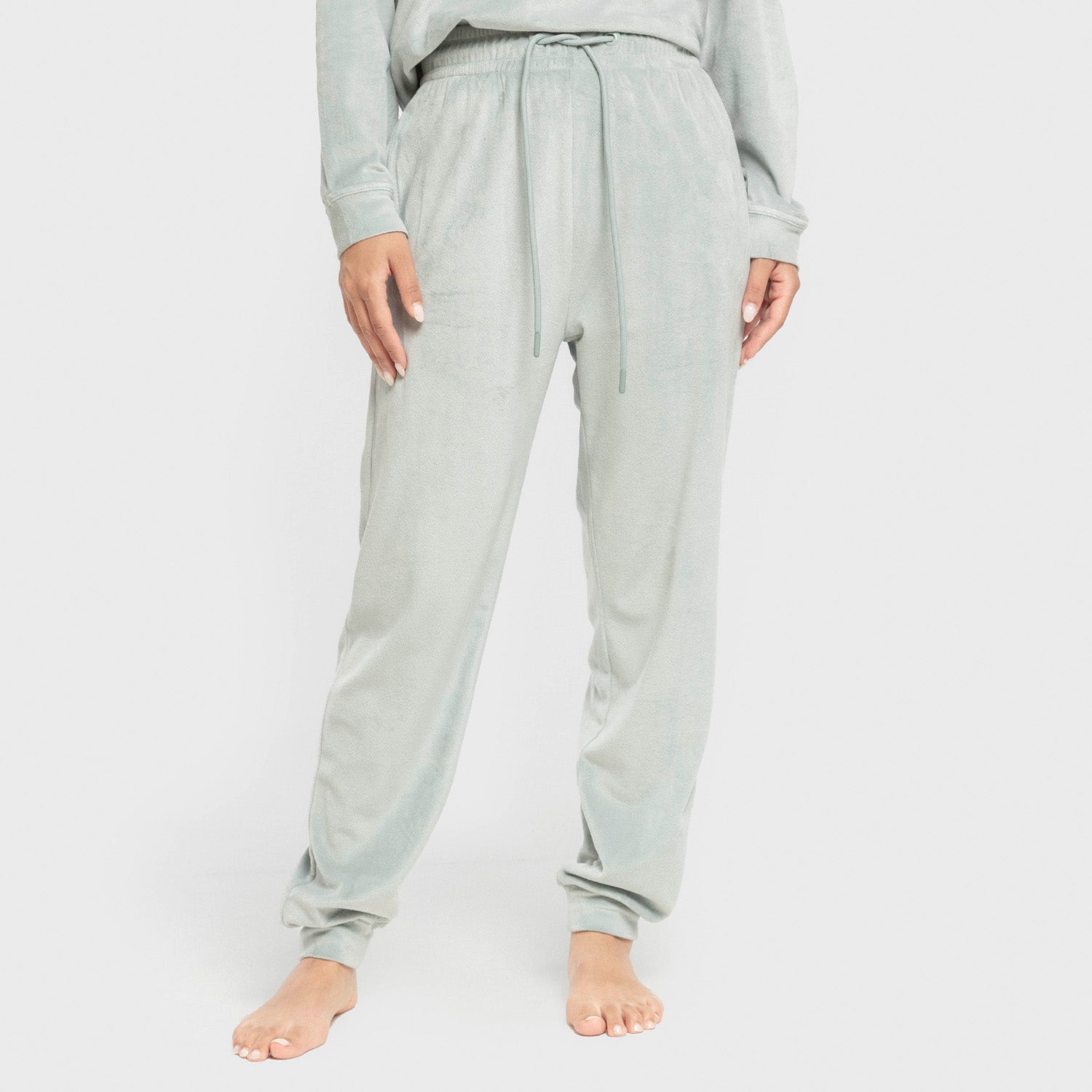 Pijama de veludo liso super macio verde Tiffany