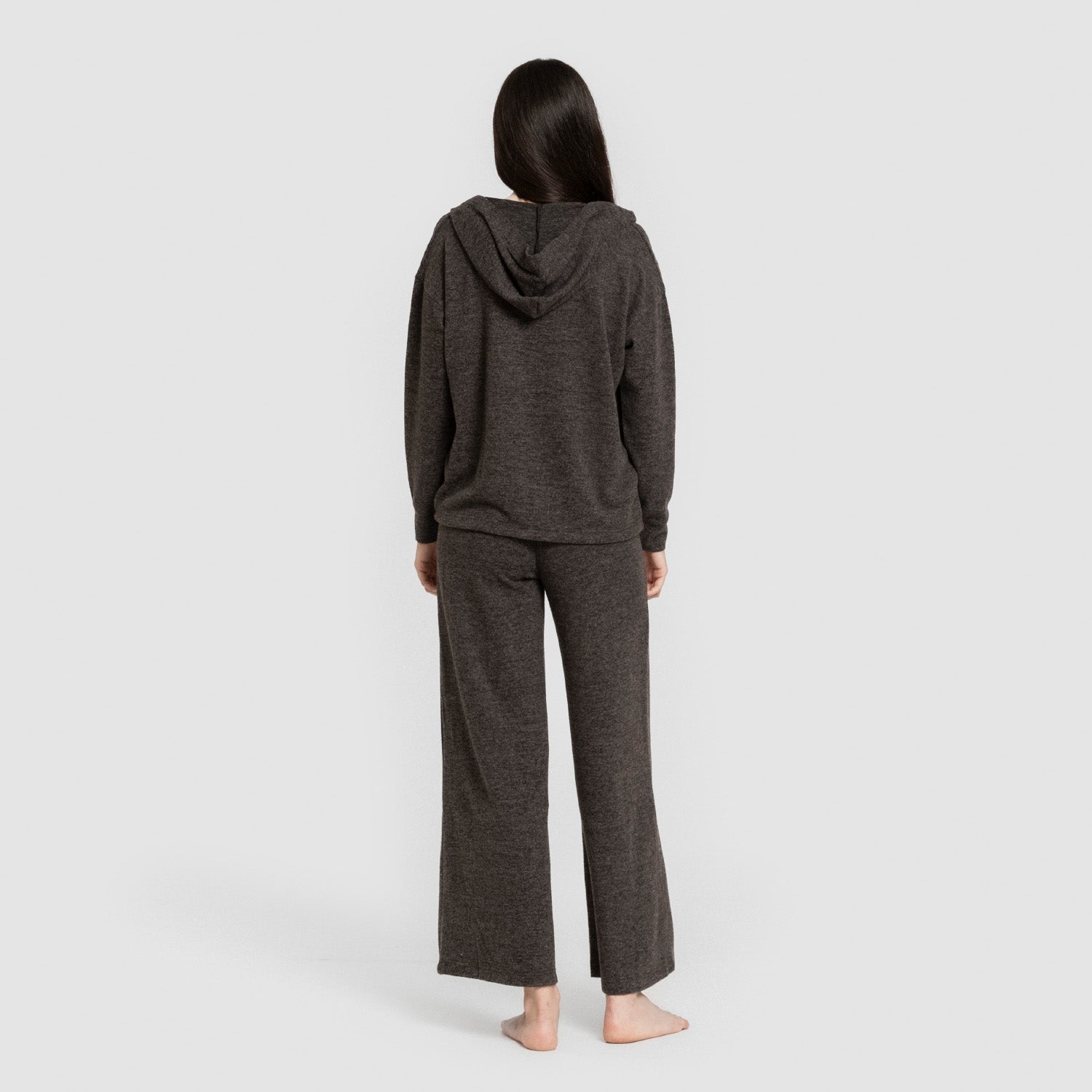 Moletom com capuz feminino extra macio New Punto, cinza carvão