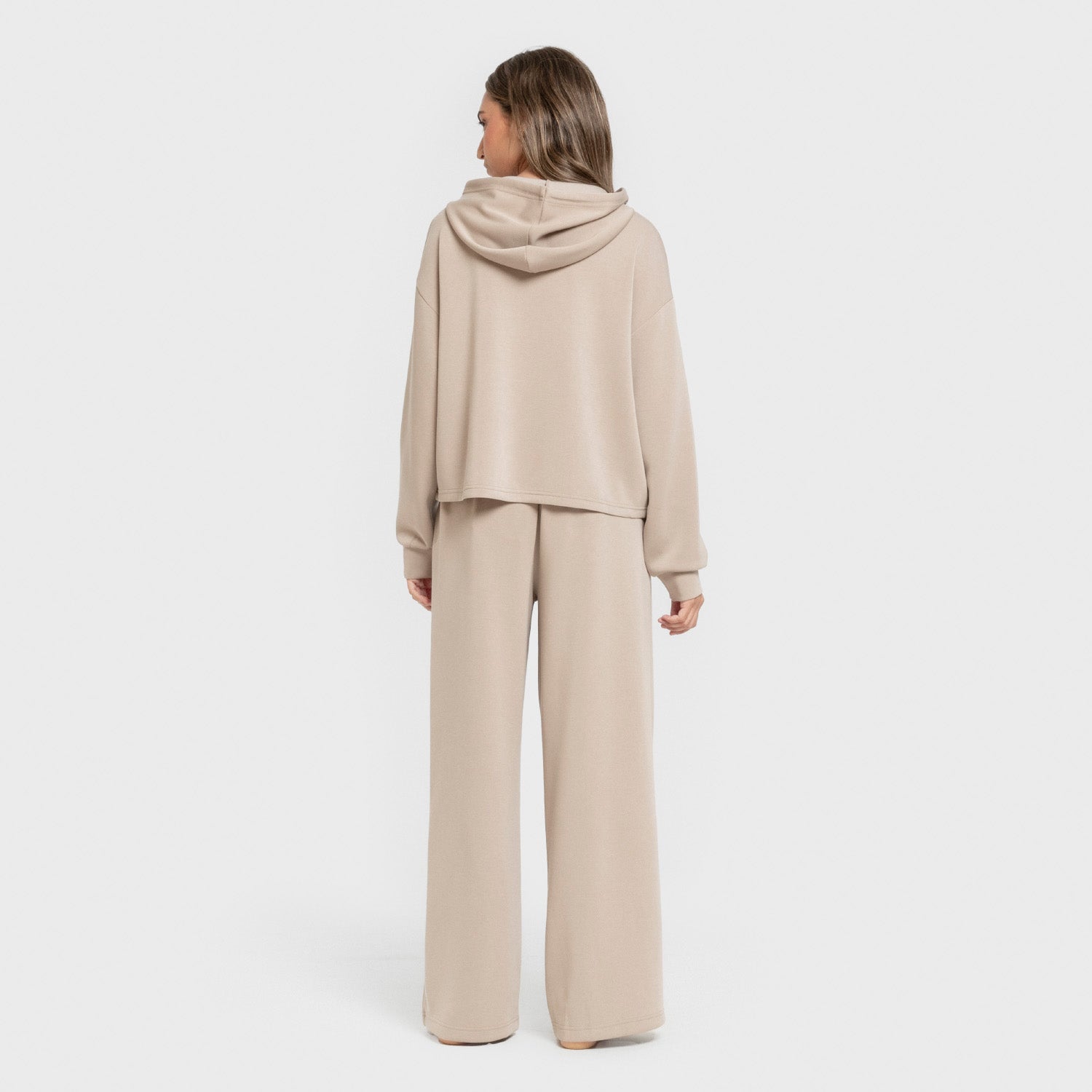 Moletom feminino bege estilo modal