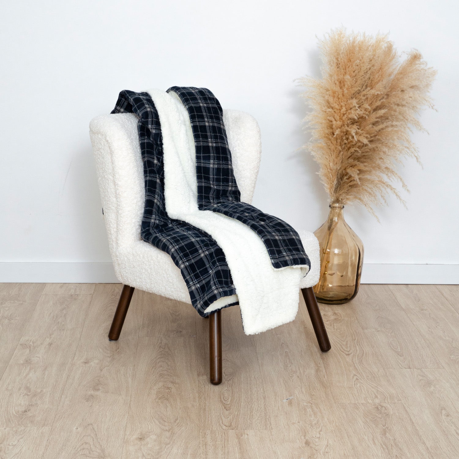 Cobertor coral Brais azul marinho foto