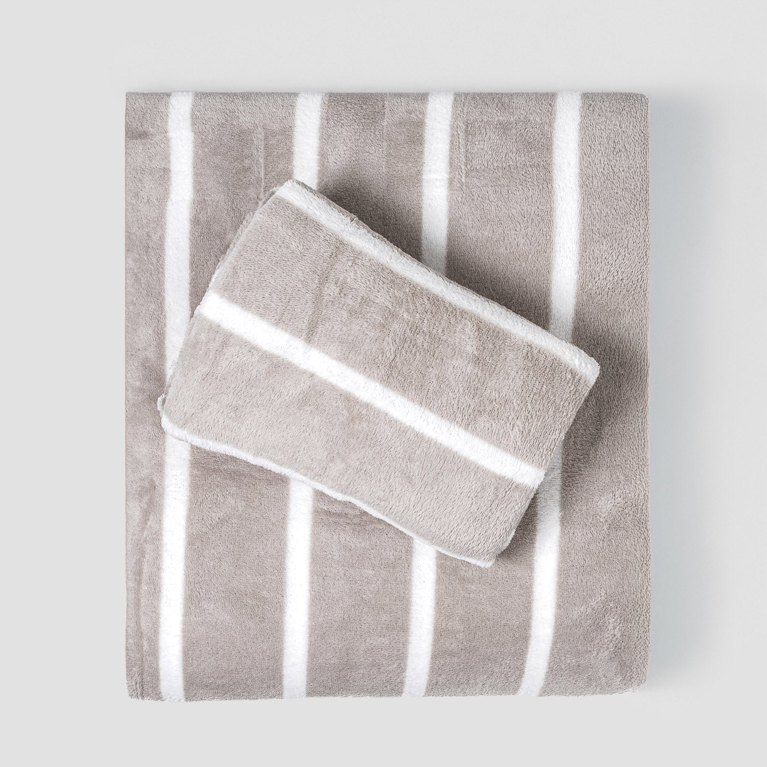 Juego de sábanas coralina Raya Nit gris claro