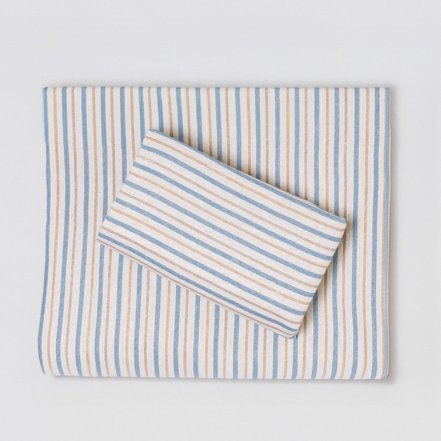 Jogo de lençóis flanela Raya Benet areia - índigo