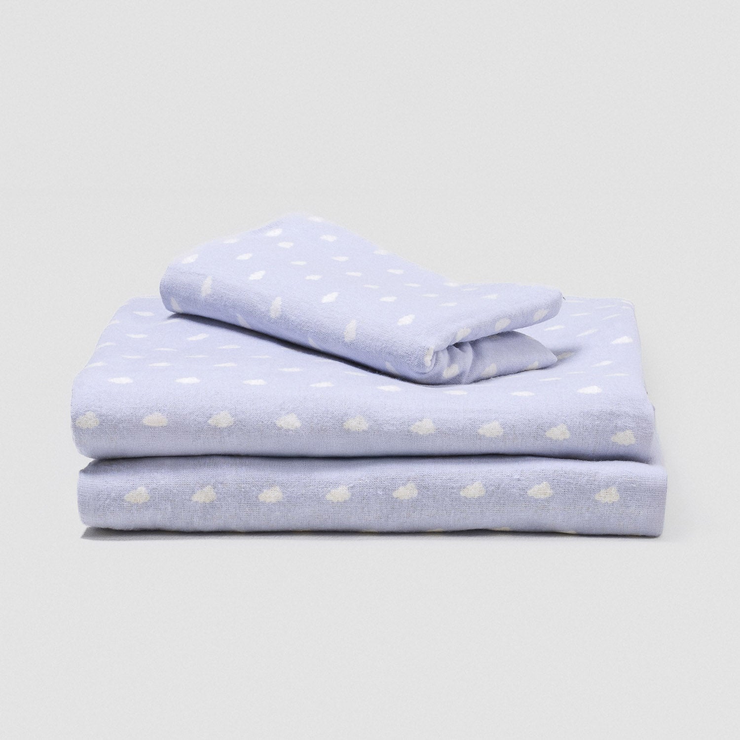 Jogo de lençóis flanela Nubecita azul celeste